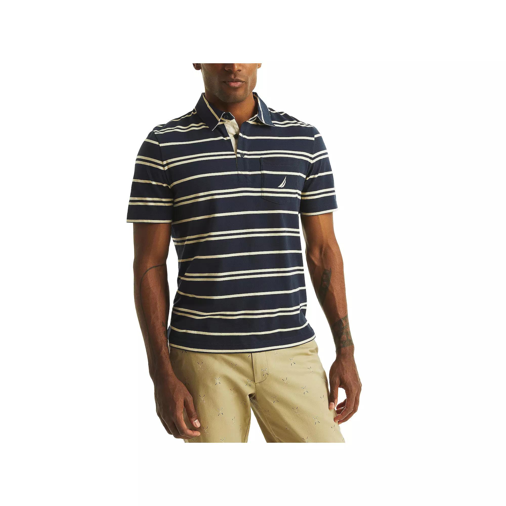 Men's Nautica Classic Fit Striped Polo, Size: XXL, Blue Seas Product Image