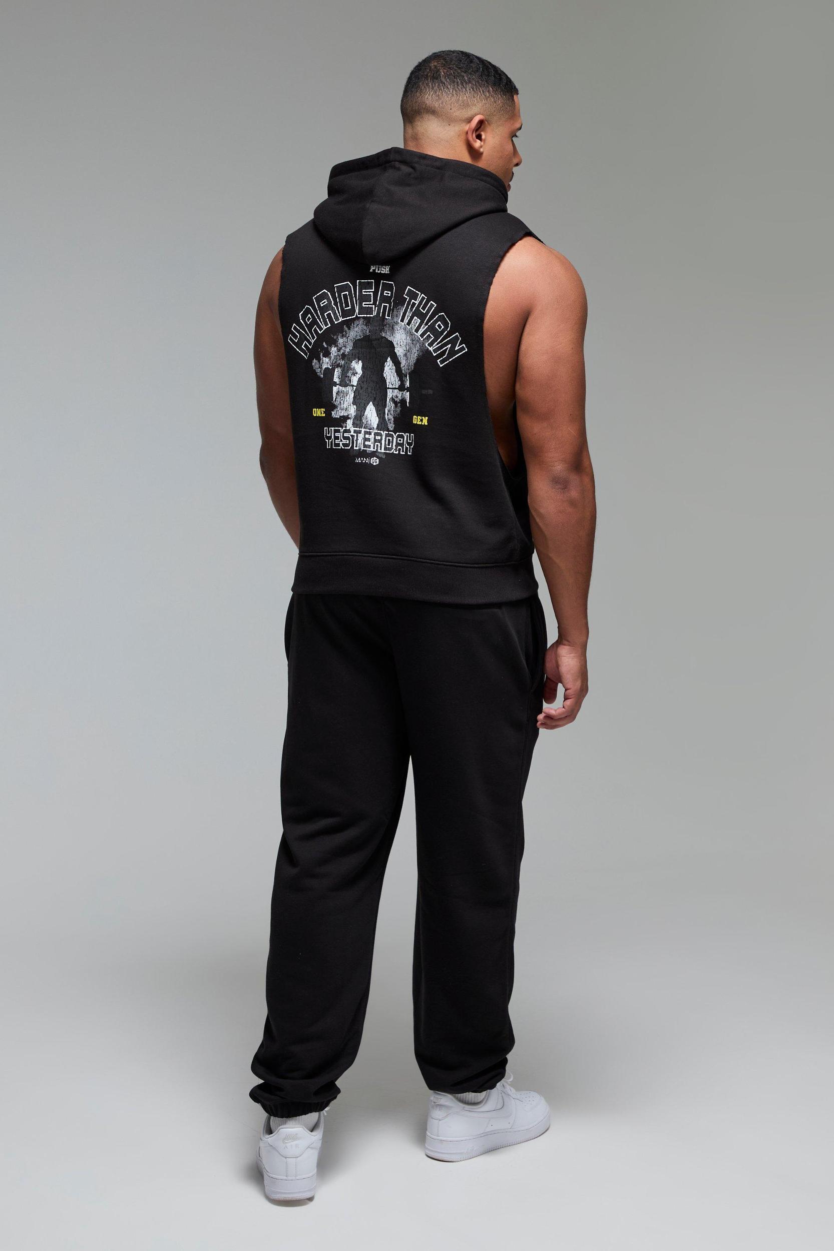 Man Active X OG Workout Oversized Sleeveless Hoodie | boohooMAN USA Product Image