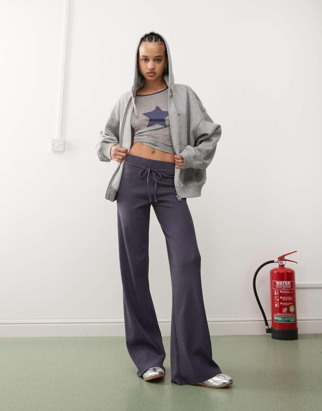 COLLUSION yoga pants in slate waffle Product Image
