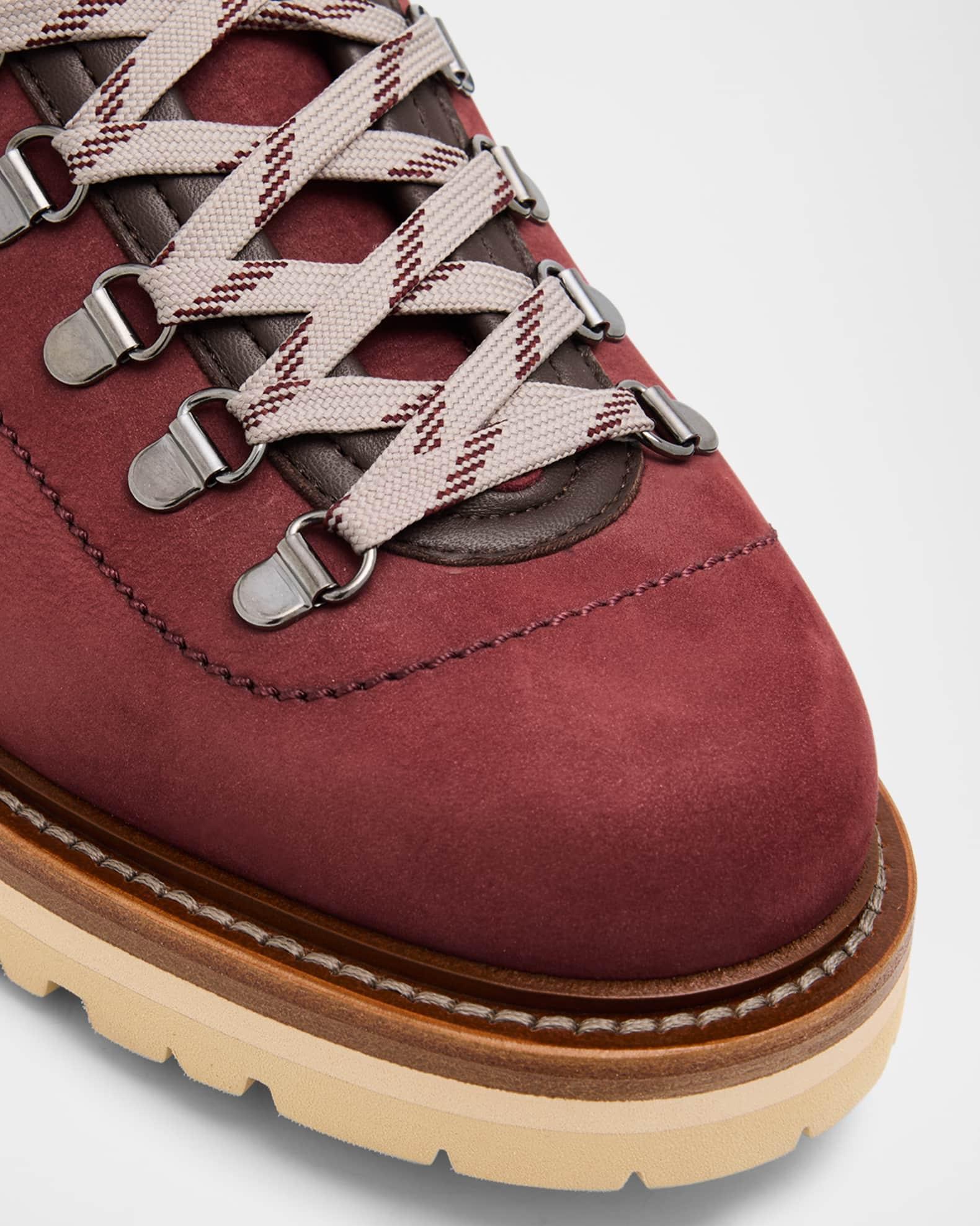 Men's Nubuck Fabric-Collar Hiking Boots Product Image