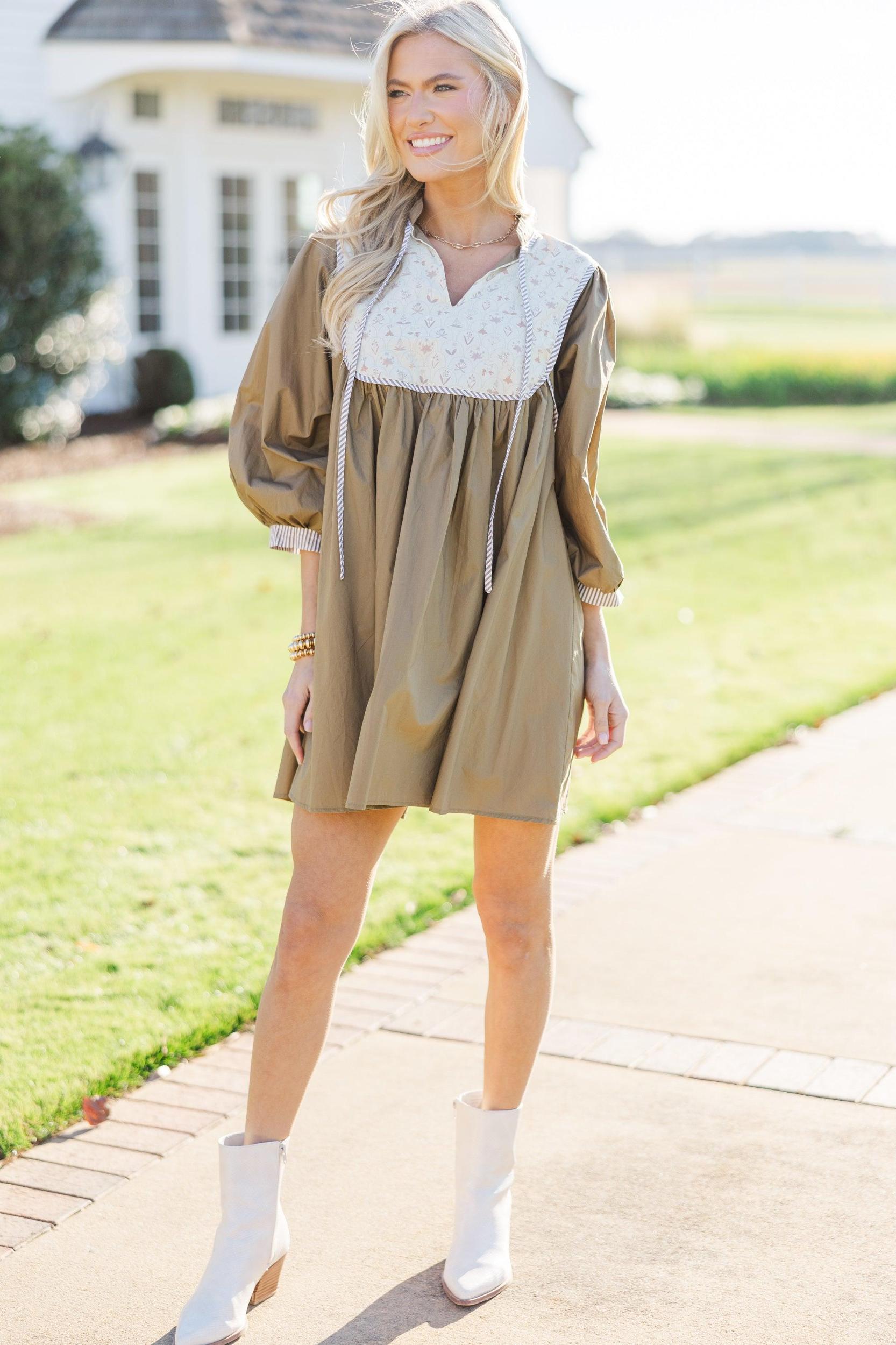 The Finesse Brown Floral Dress Female Product Image