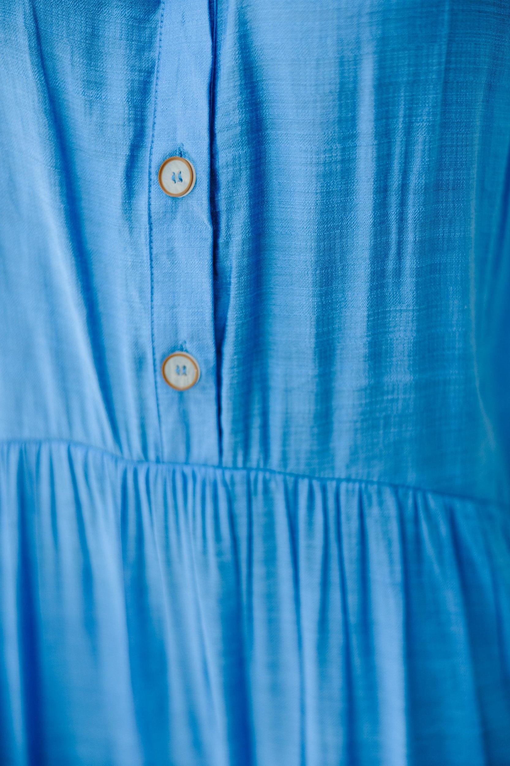 Feel Your Best Crystal Blue Tiered Midi Dress Female Product Image