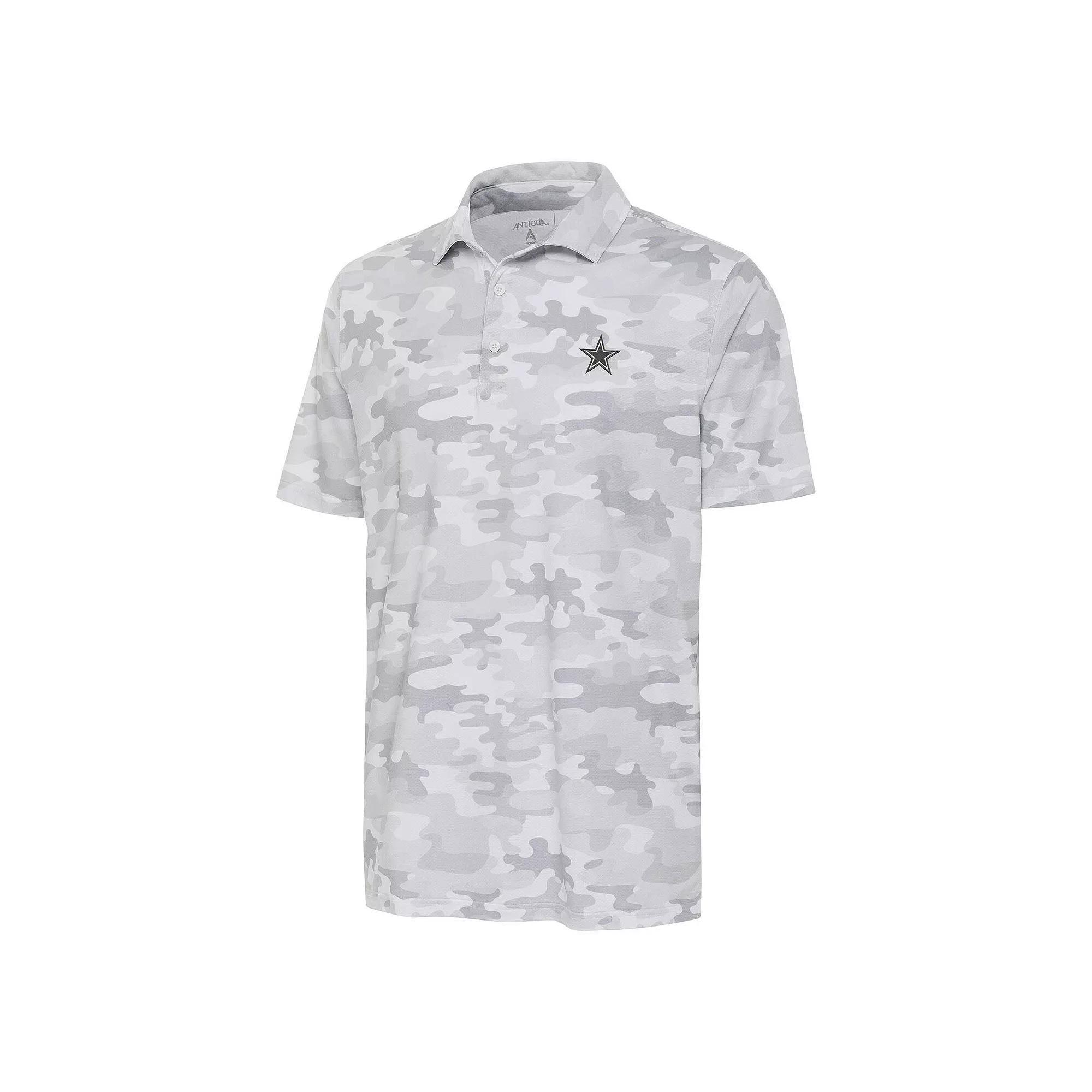 Men's Antigua White Dallas Cowboys Collide Tonal Star Polo, Size: Medium Product Image