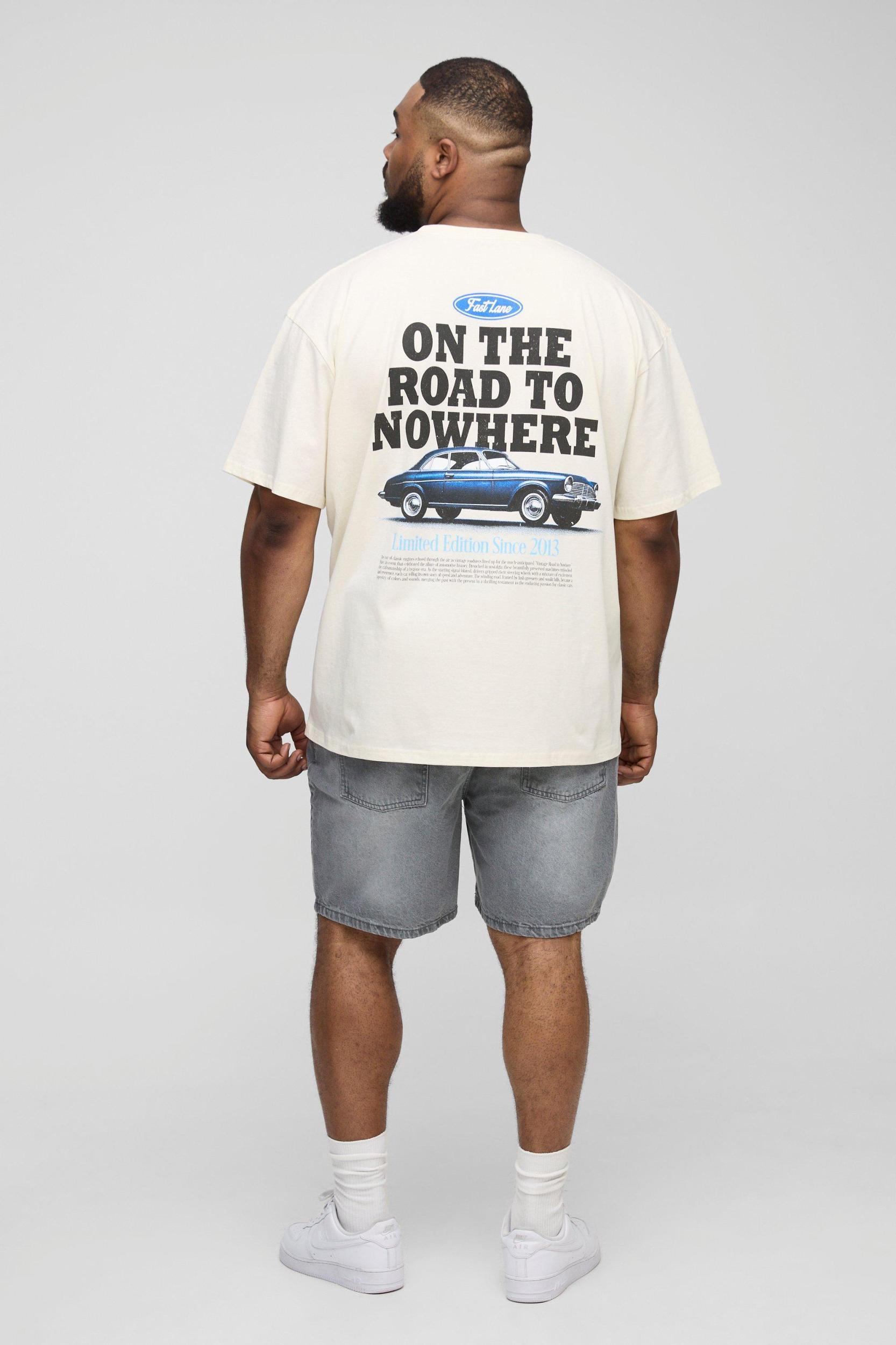 Plus Car Graphic Oversized T-Shirt | boohooMAN USA Product Image