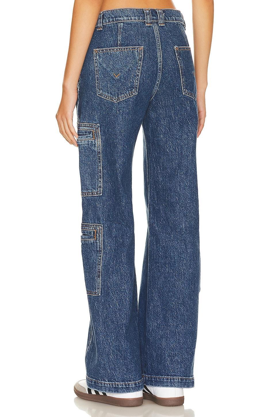 Womens Wide-Leg Cargo Jeans Product Image