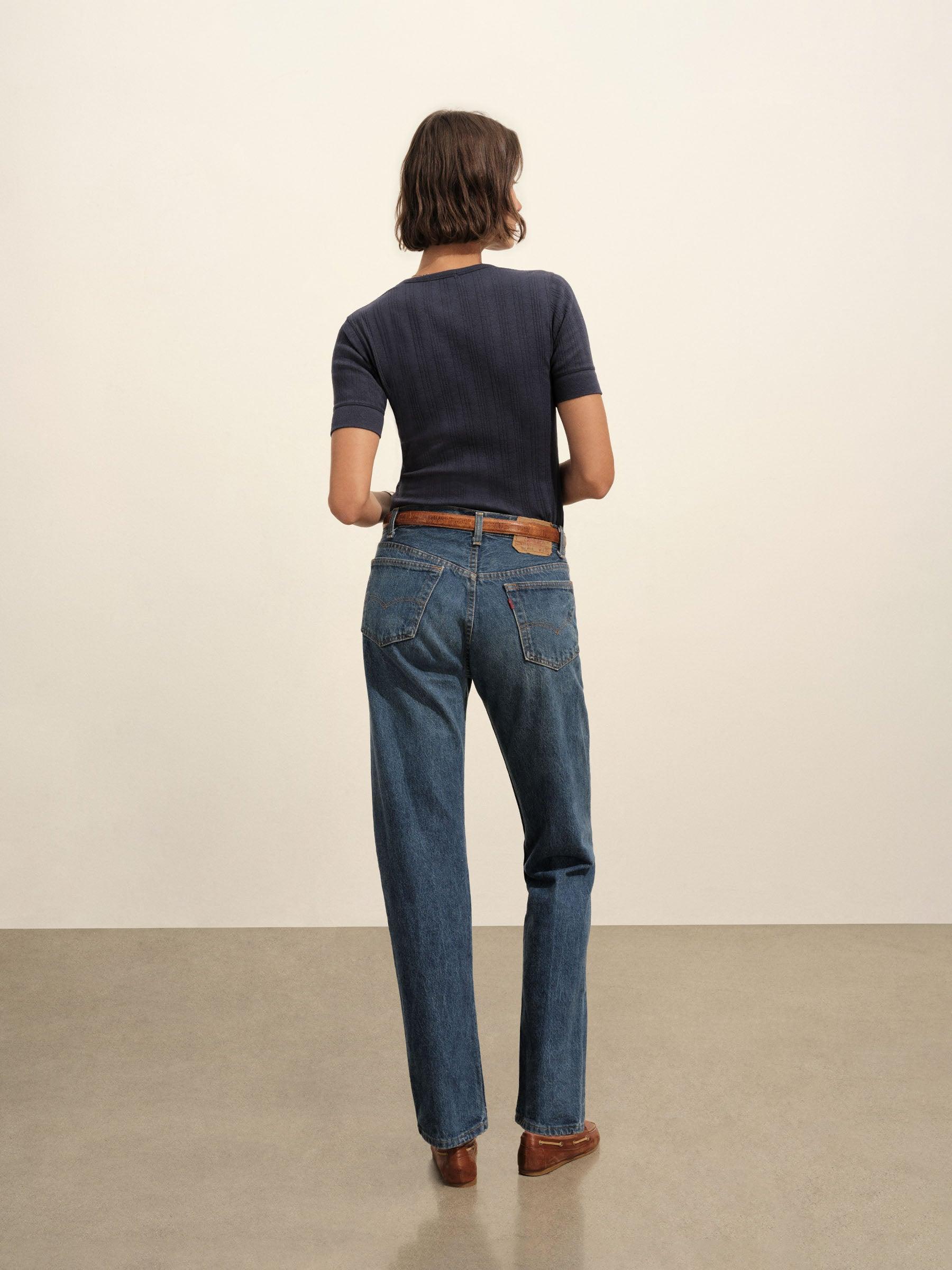 Washed Navy Heirloom Rib Base Henley Product Image