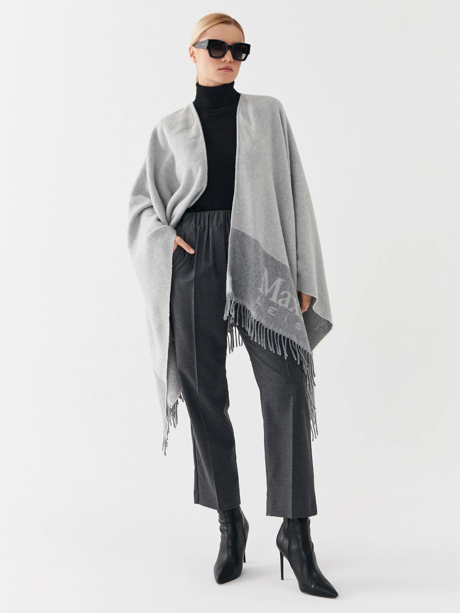 Max Mara Deodara Grey Poncho Product Image
