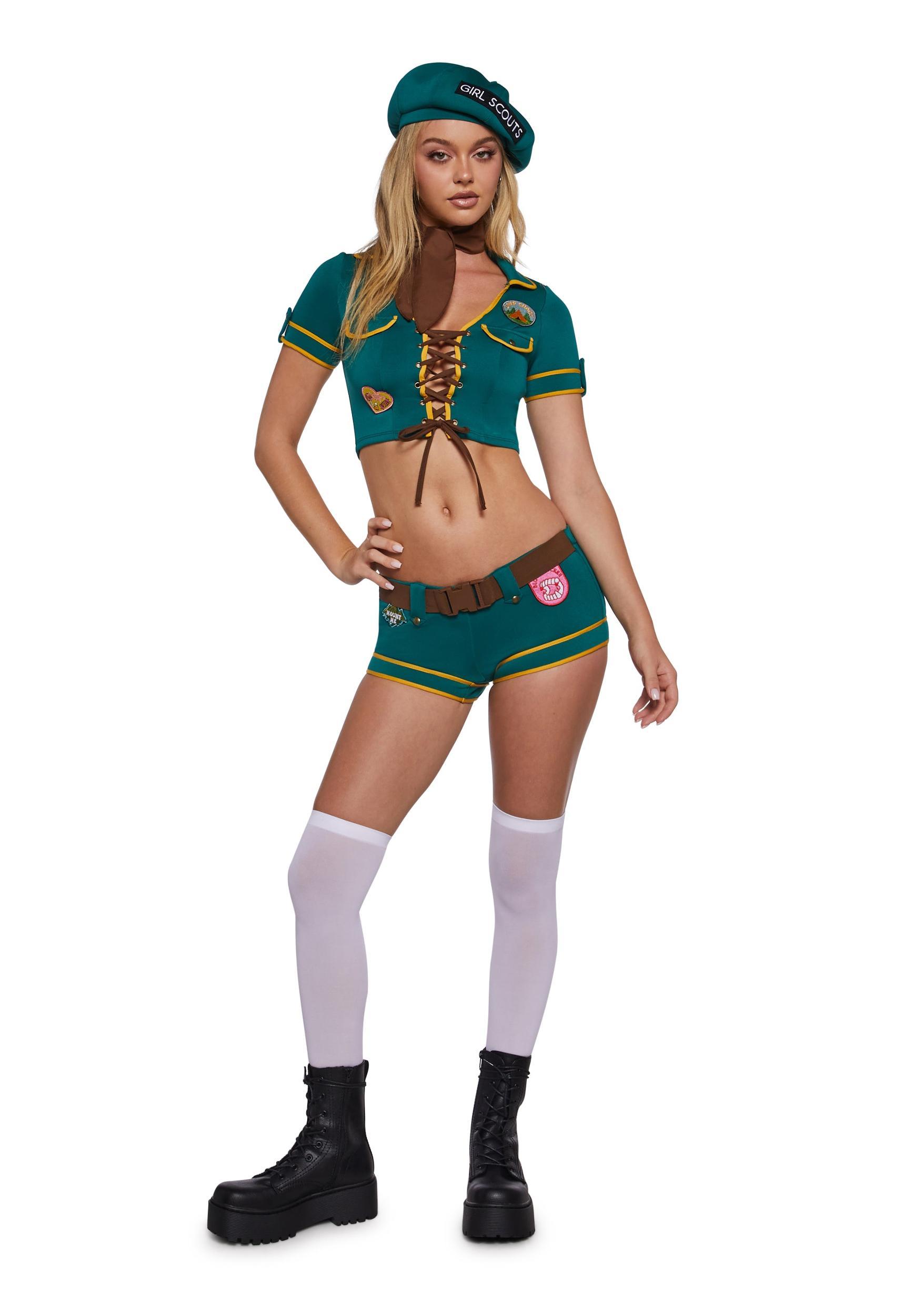 Sexy Womens Girl Scout Costume Halloween - Green Product Image