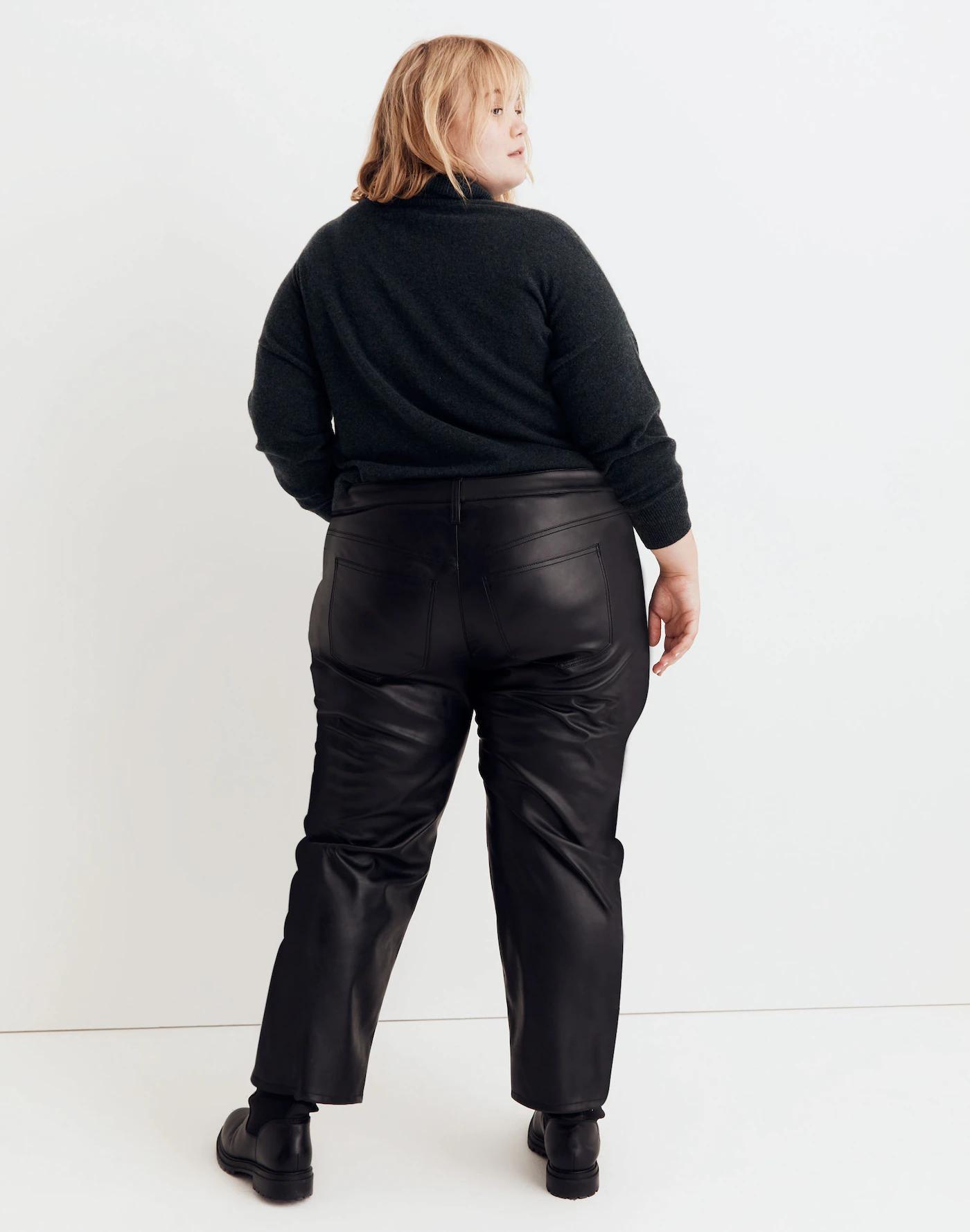The Plus Perfect Vintage Straight Jean: Faux Leather Edition Product Image