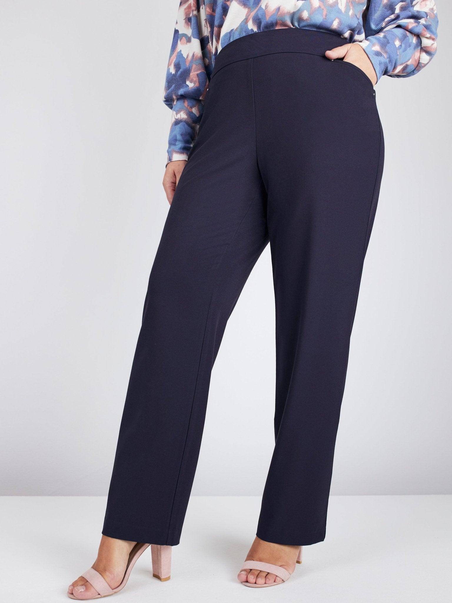 Roz & Ali Secret Agent Pull On Tummy Control Pants Cateye Pockets With Rivets - Plus Product Image