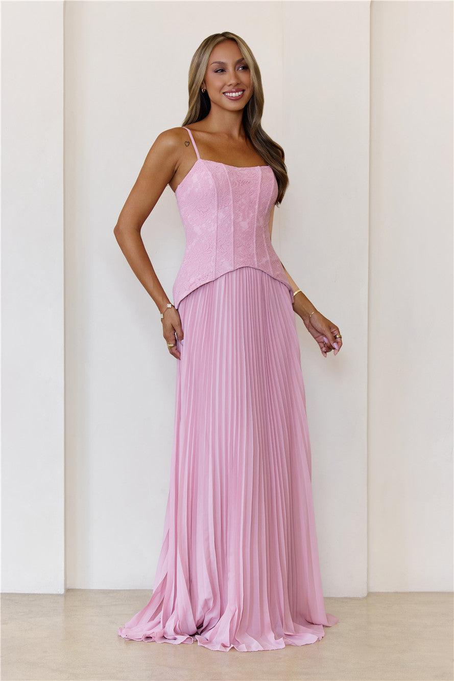 Refined Shine Maxi Dress Pink Product Image
