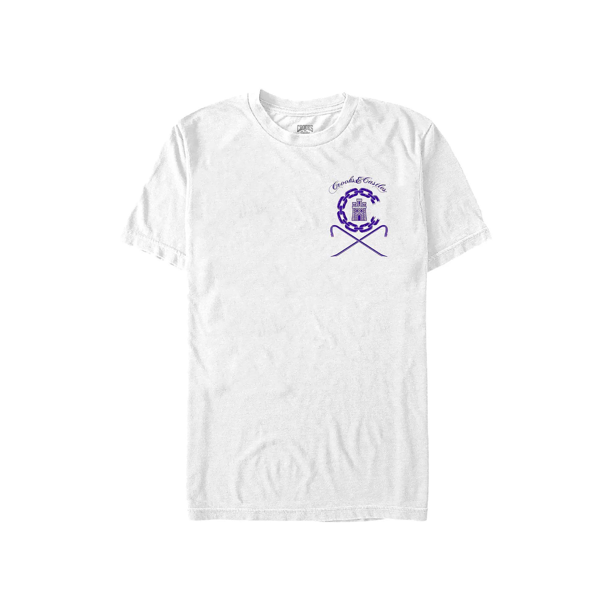 Men's Crooks & Castles Ancient Tower Badge  Graphic T-Shirt in White at Nordstrom, Size 3X Big Product Image