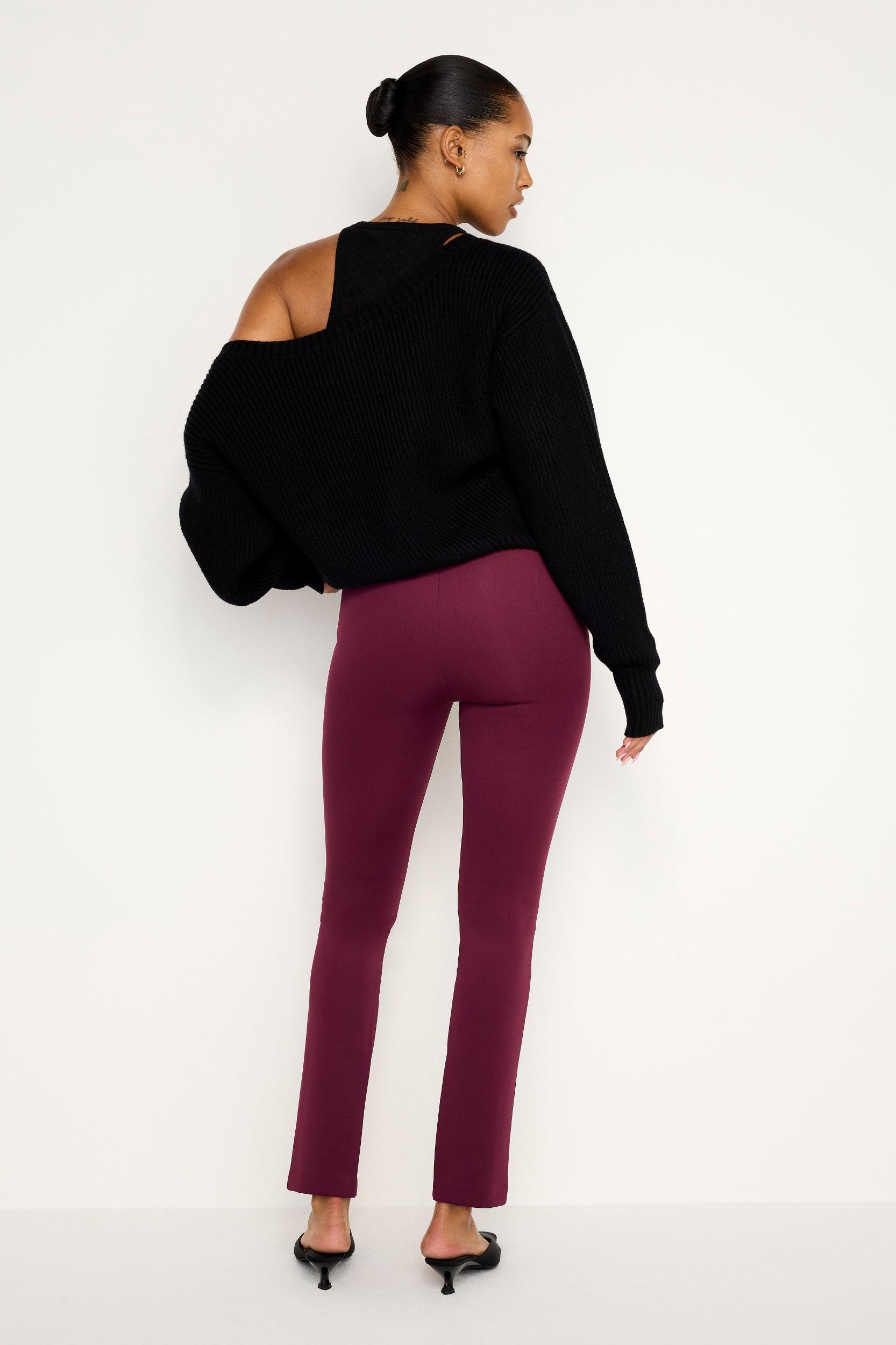 SCUBA PULL-ON SLIM TROUSERS | OXBLOOD002 Product Image