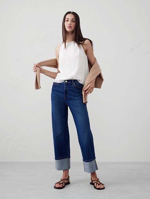 Jacquard Gathered Halter Top Product Image