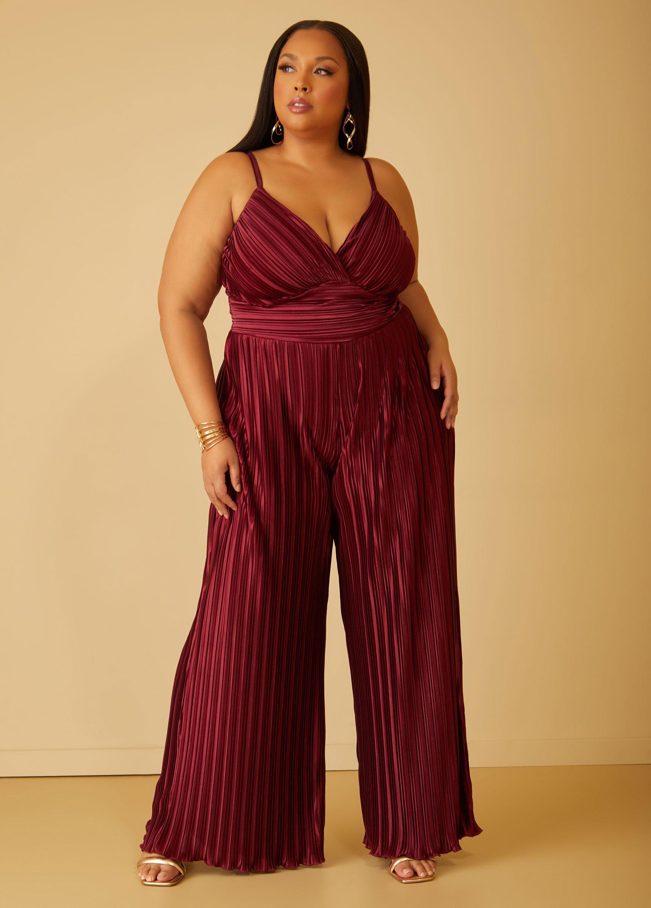 Plisse Satin Jumpsuit Product Image
