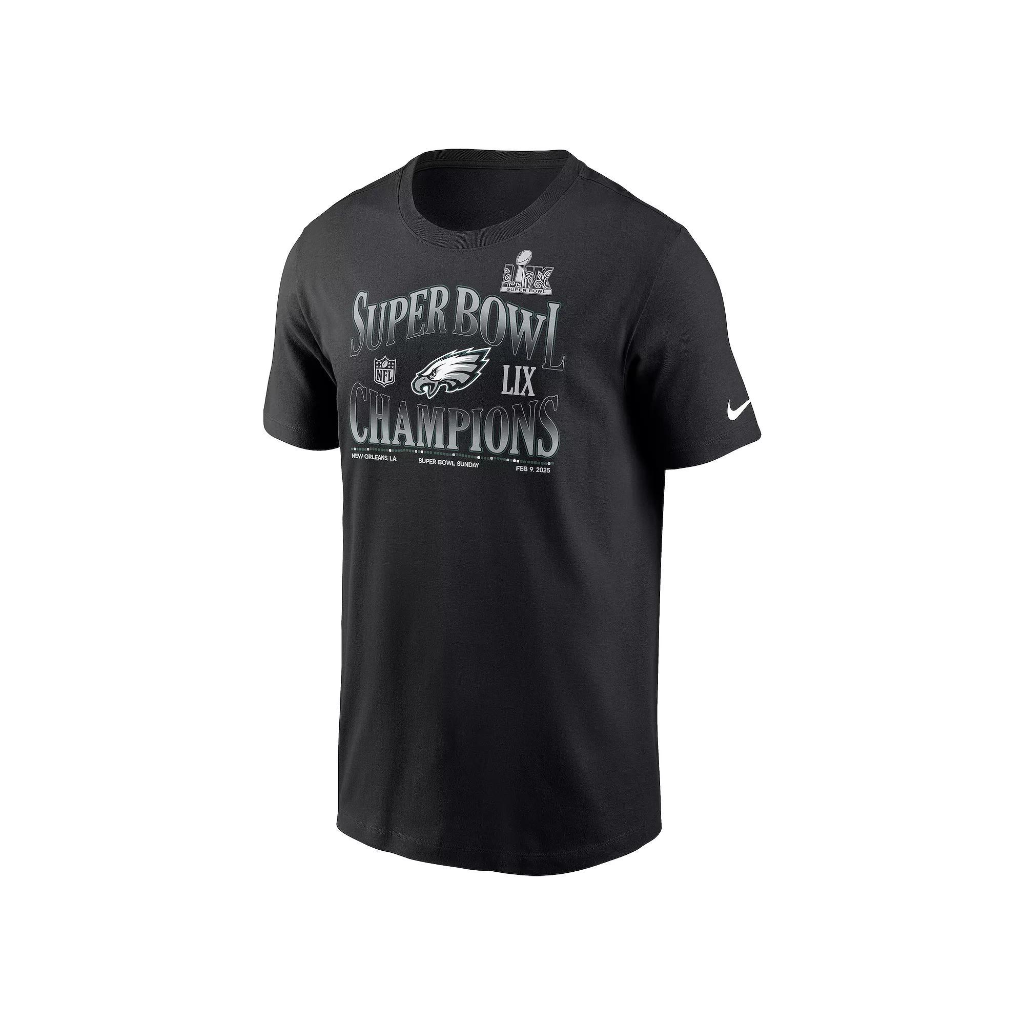 Men's Nike Philadelphia Eagles Super Bowl LIX Champions 90s Inspired Tee, Size: Large, Black Product Image