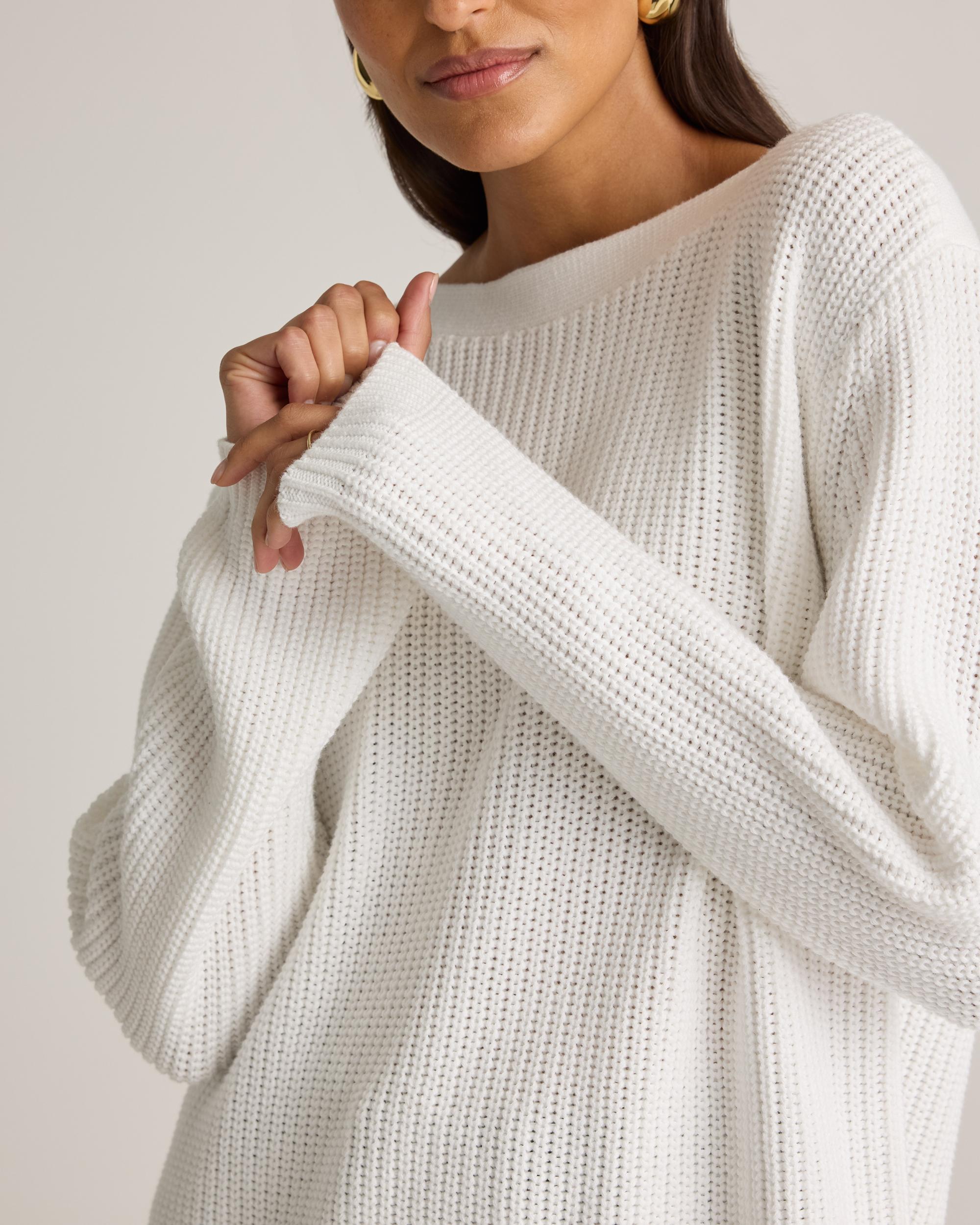 Quince | Women's Fisherman Boatneck Sweater Size XL, Organic Cotton Product Image