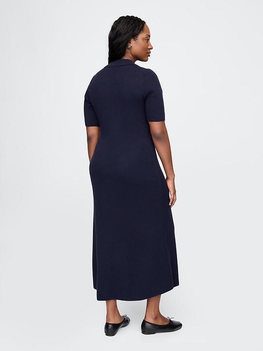 CashSoft Rib Maxi Polo Sweater Dress Product Image