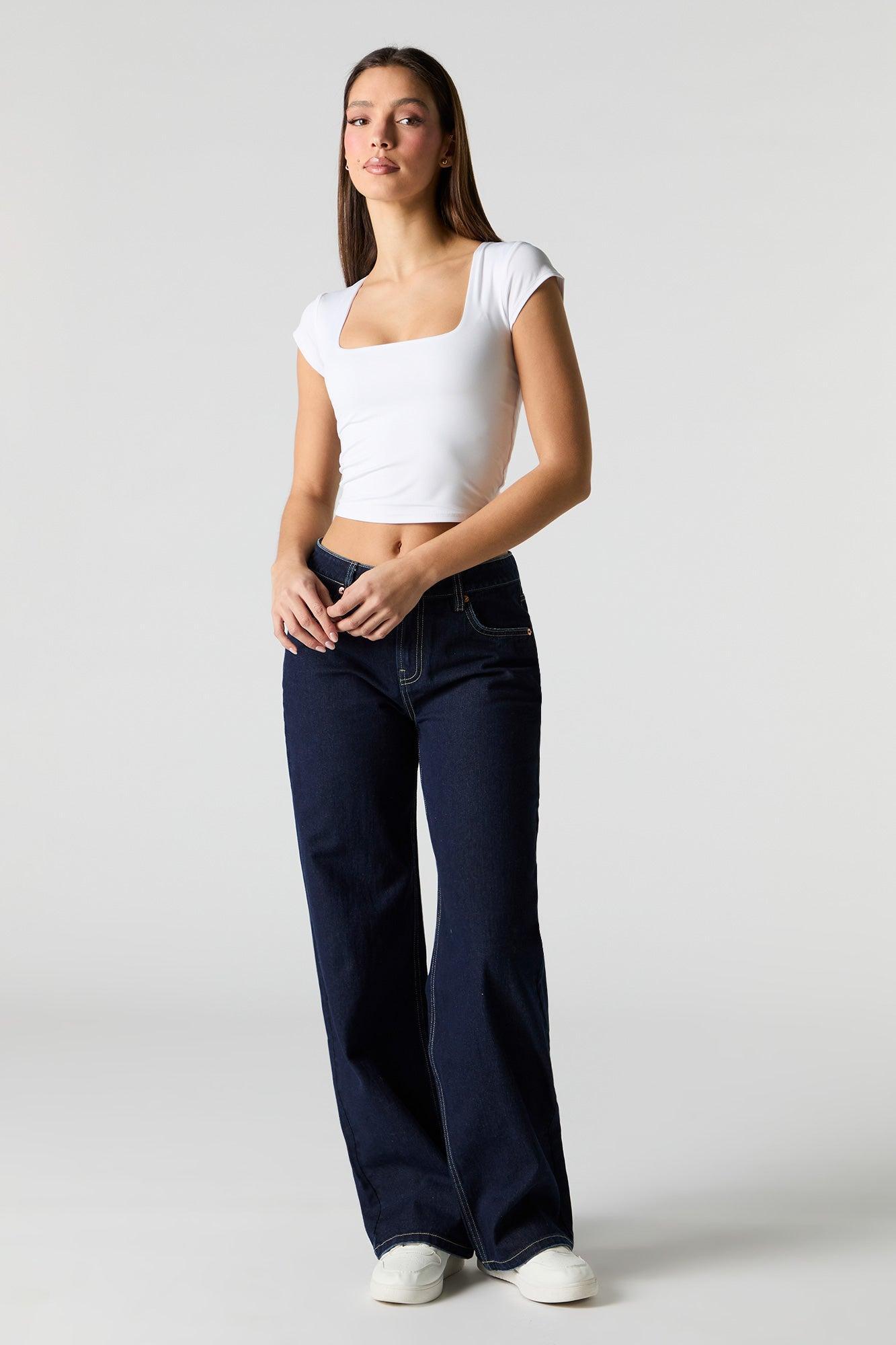 Contour Square Neck Cap Sleeve Top Female Product Image