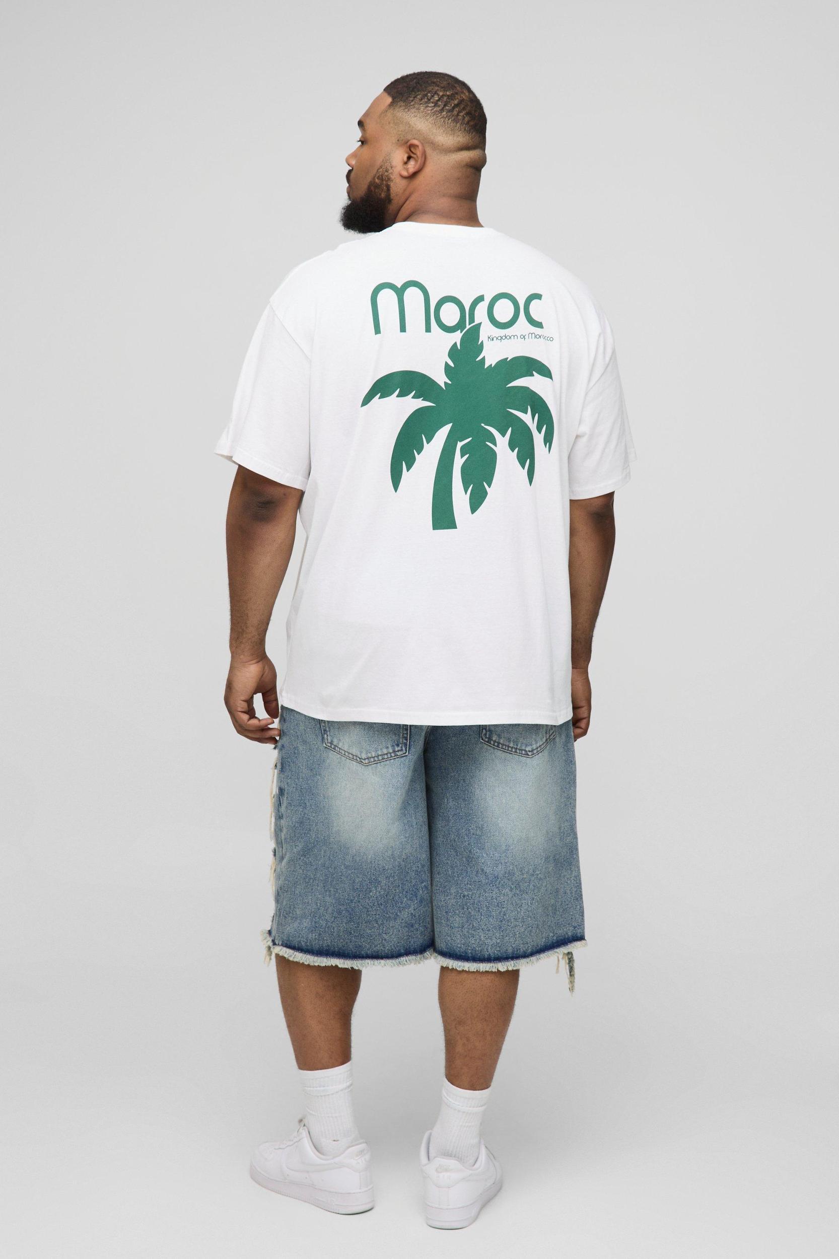 Plus Oversized Morocco Palm Tree T-Shirt | boohooMAN USA Product Image