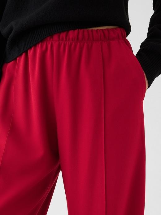 Wide-Leg Seamed Pull-On Pants Product Image