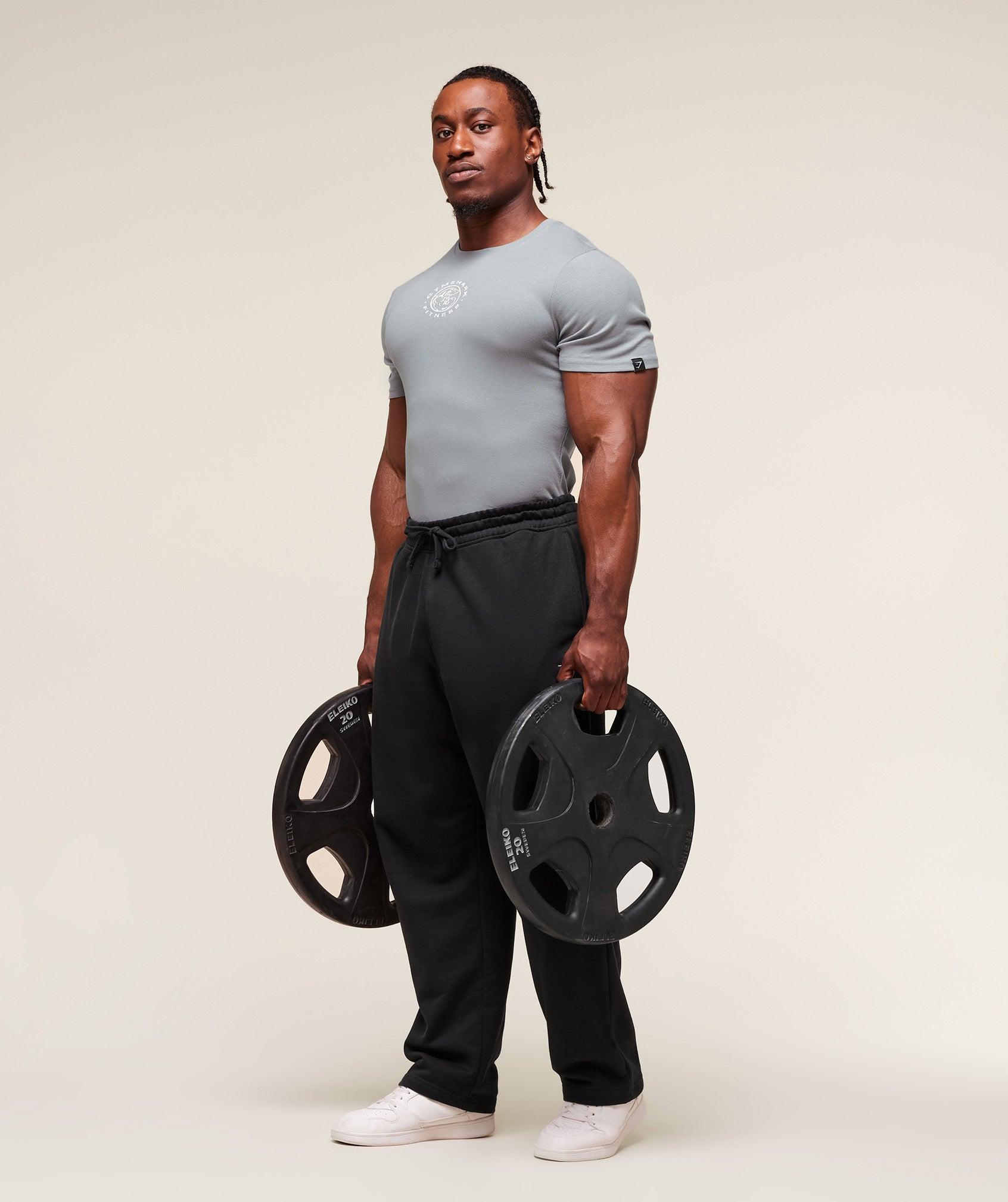 Gymshark Lifting Club Ribbed T-Shirt - Denim Grey Male Product Image
