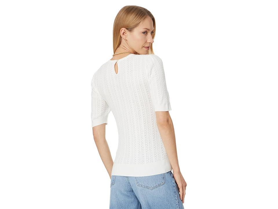 Madewell Calla Snowy Lace Short Sleeve Elbow Tee (Frost) Women's Sweater Product Image