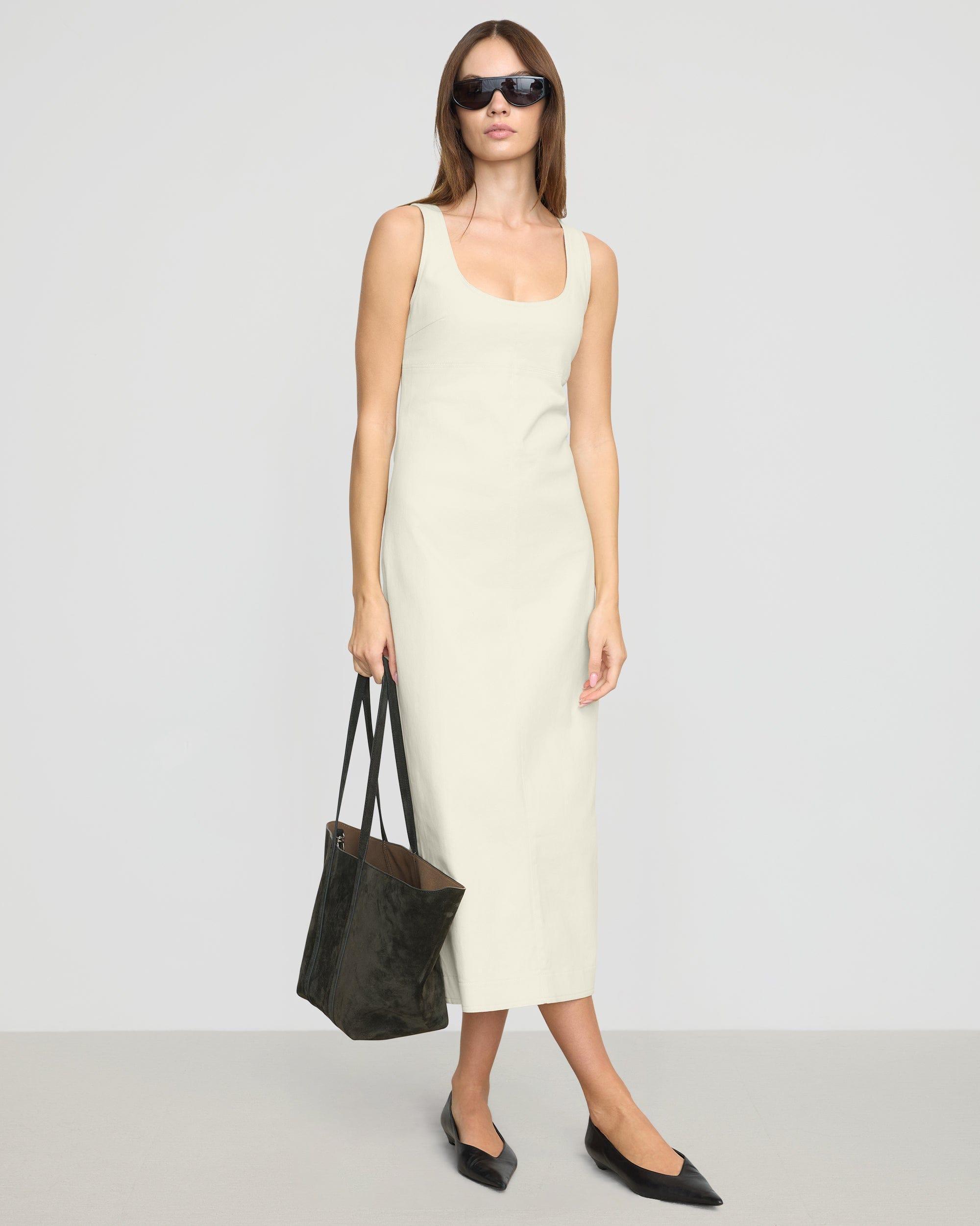 Mona Cotton Twill Scoop-Neck Dress Product Image
