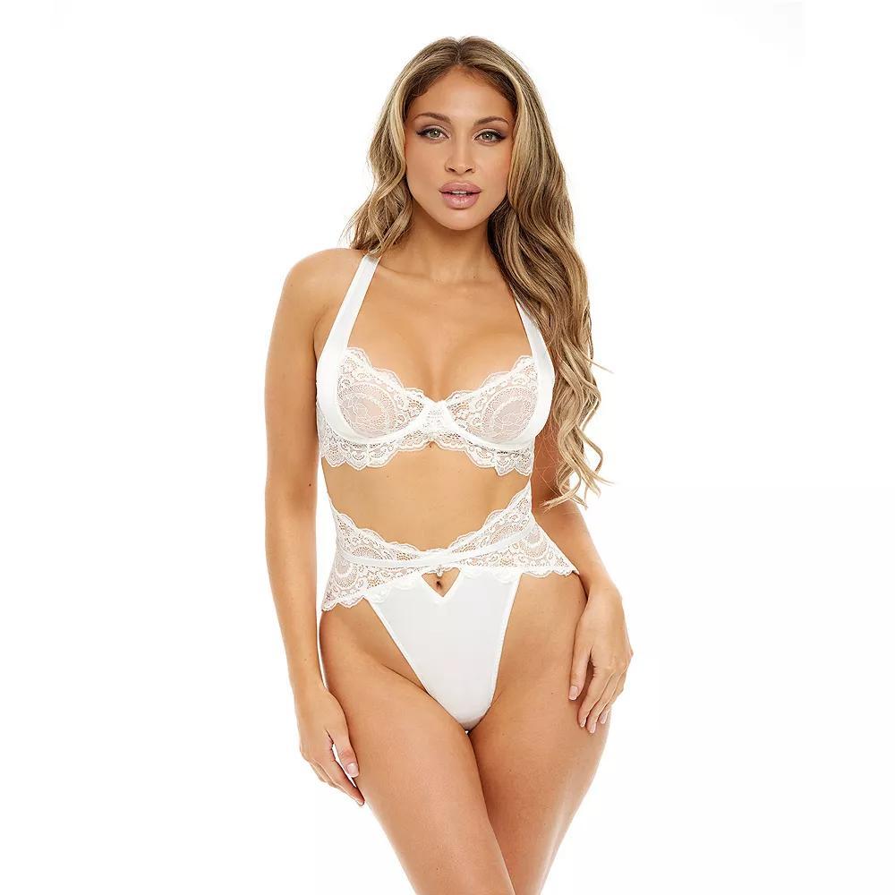Women's Oh La La Cheri Sadie 2-pc. Bra & Thong Panty Lingerie Set 40-11800, Size: Small, White Product Image