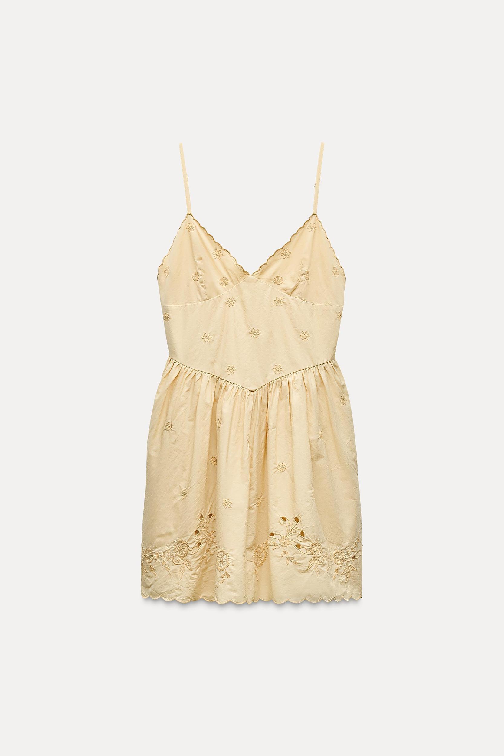 EMBROIDERED POPLIN DRESS Product Image