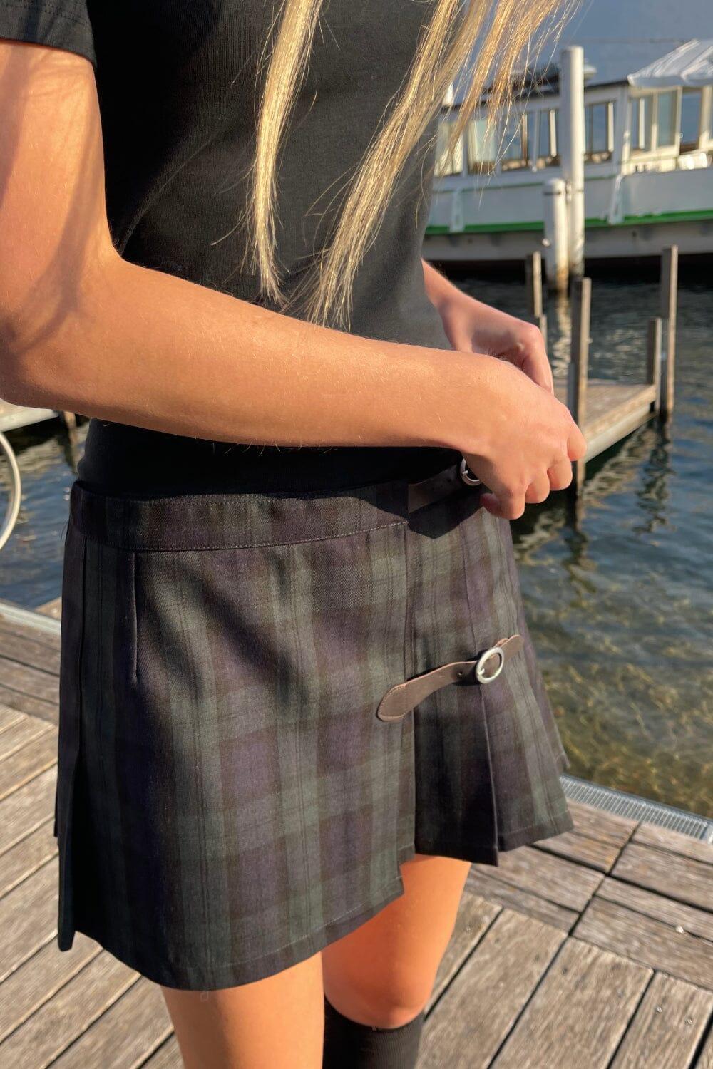 Sof Plaid Buckle Skirt Product Image
