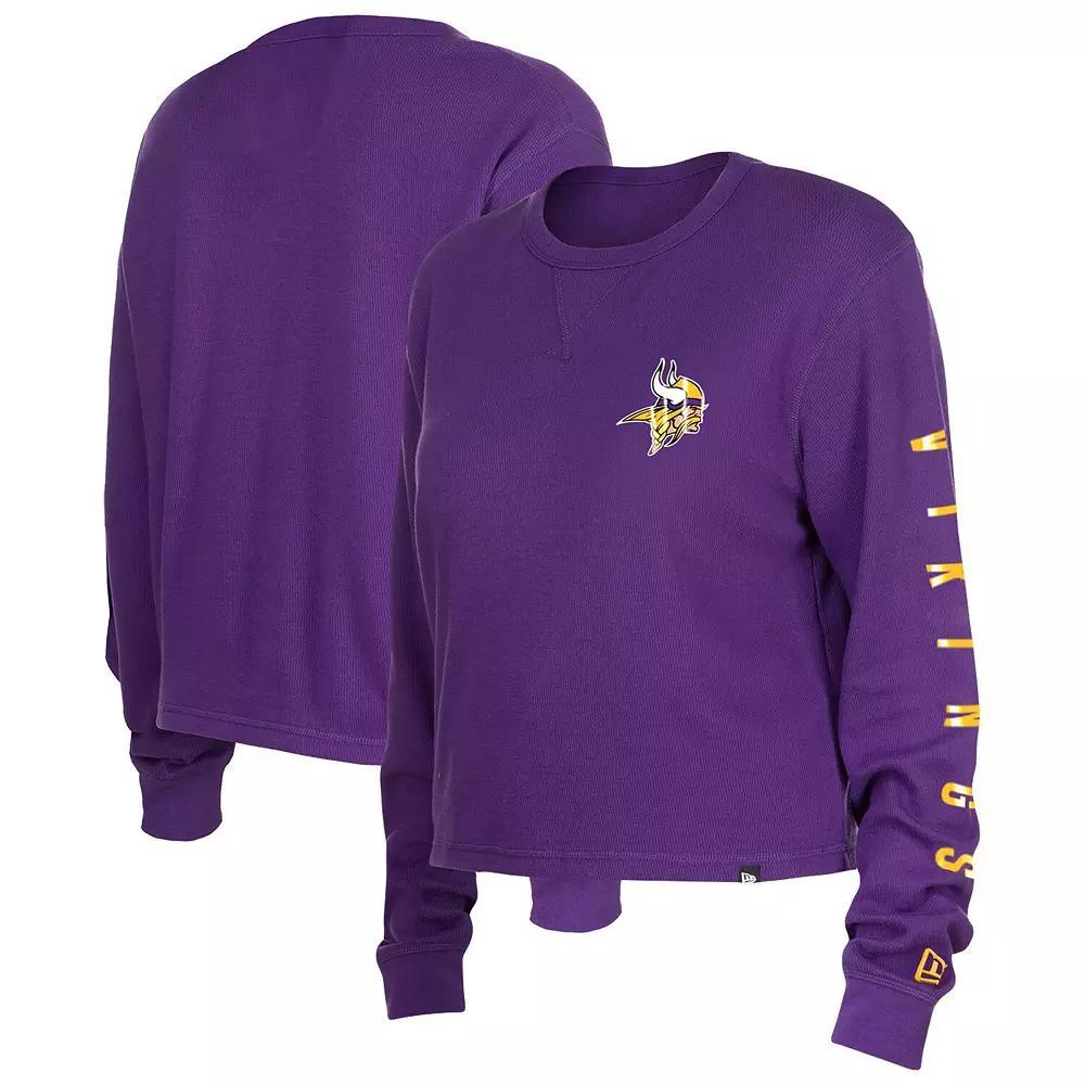 Women's New Era  Purple Minnesota Vikings Thermal Crop Long Sleeve T-Shirt, Size: Small Product Image