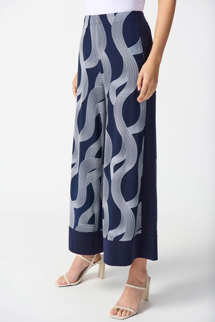 Silky Knit Abstract Print Wide-Leg Pants Product Image