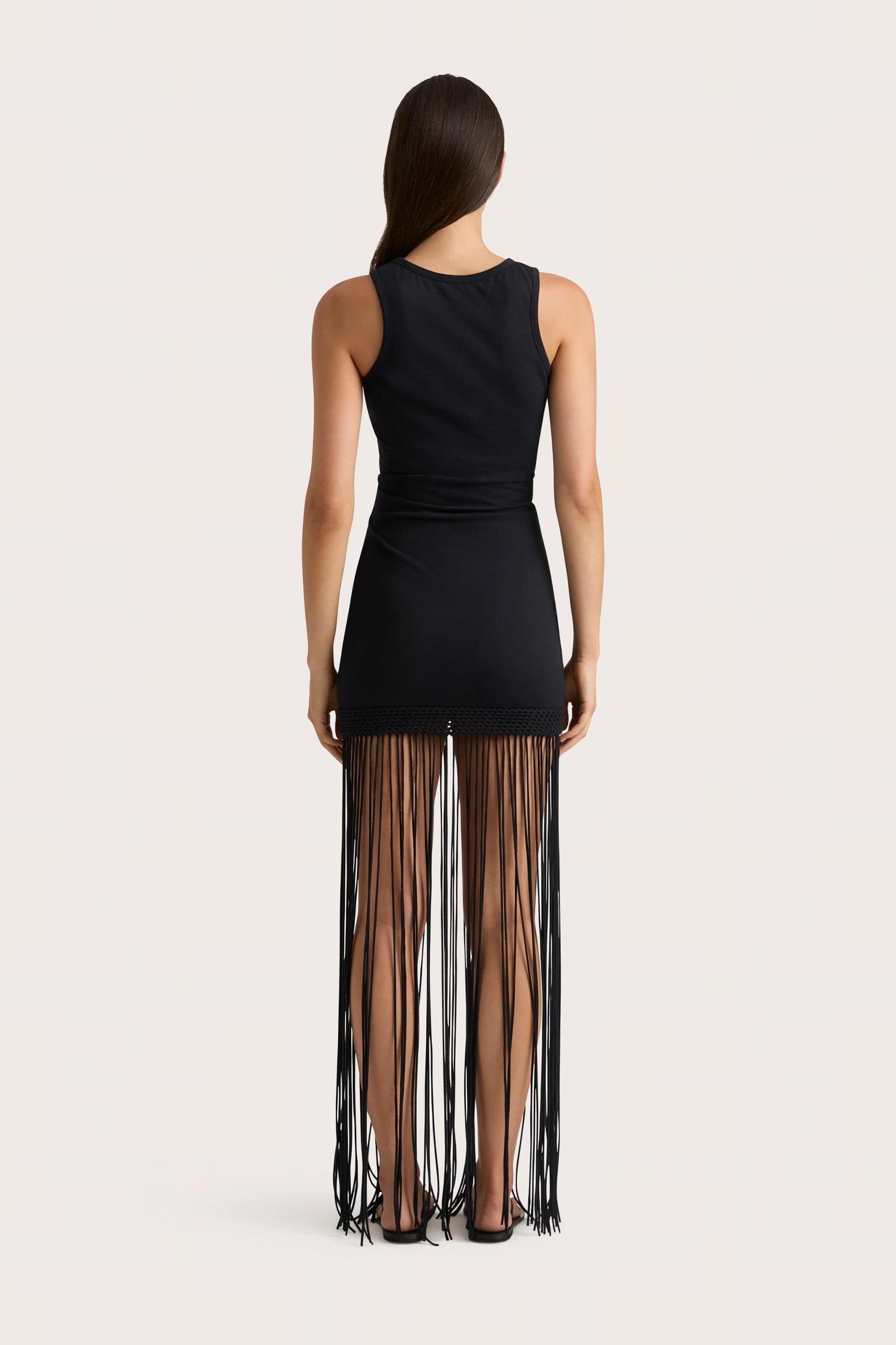 Maceio Fringed Dress Black - Final Sale Product Image