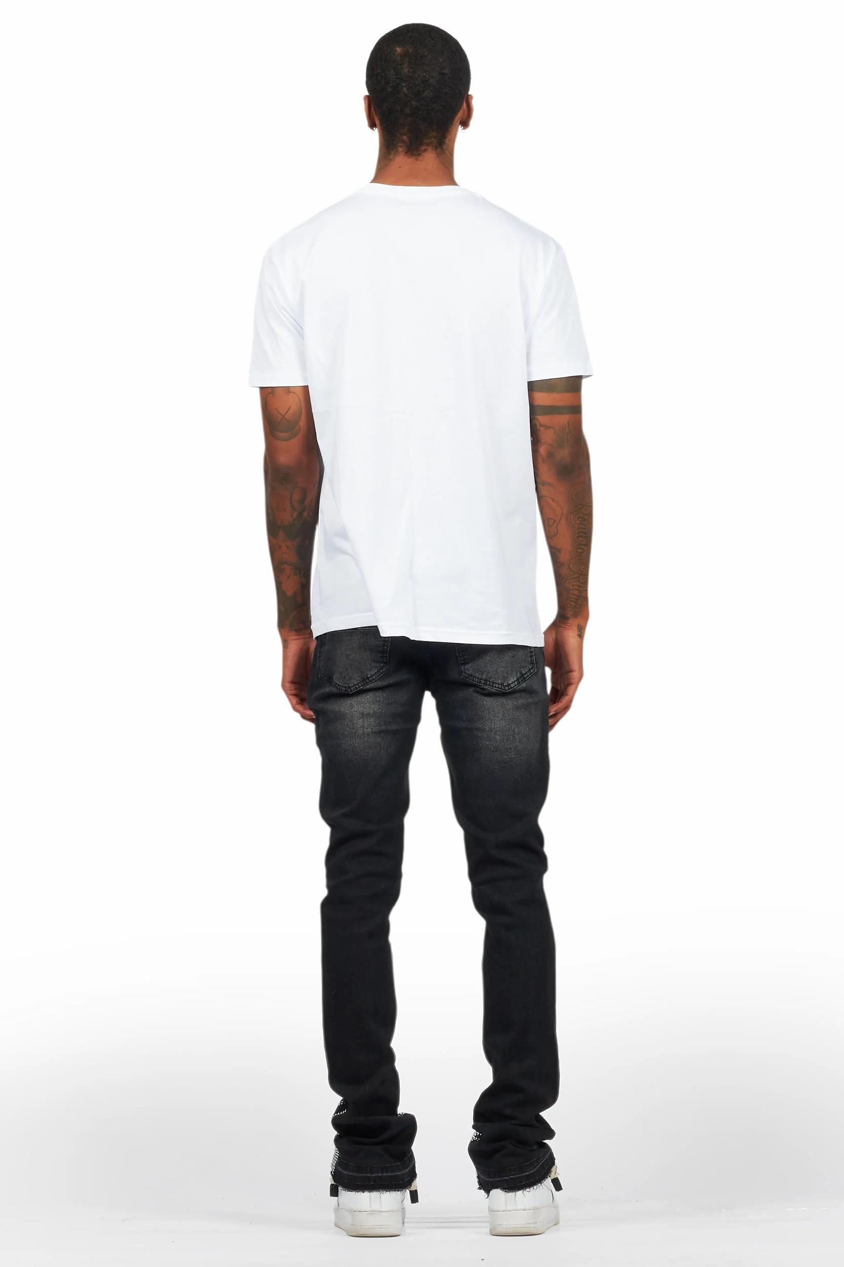 Samba Dark Grey Rhinestone Stacked Flare Jean Male Product Image