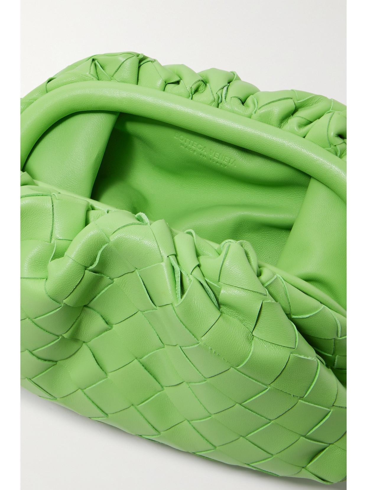 BOTTEGA VENETA The Pouch Mini Intrecciato Leather Clutch In Green Product Image