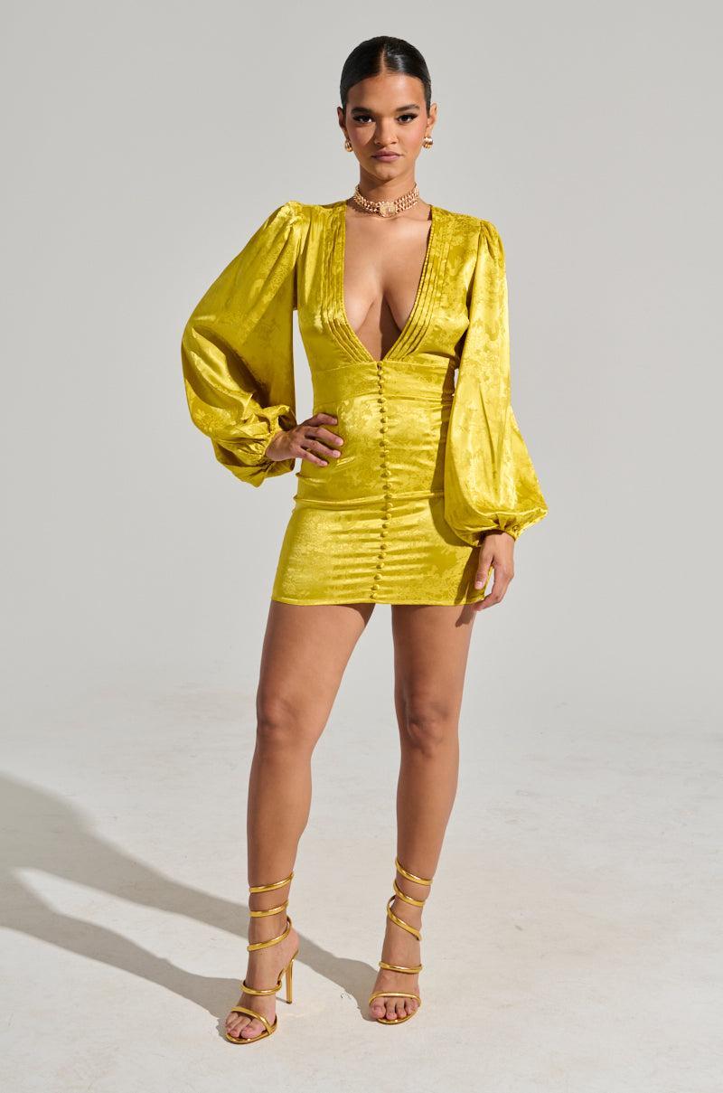 SLEEK AND CHIC SATIN MINI DRESS Product Image
