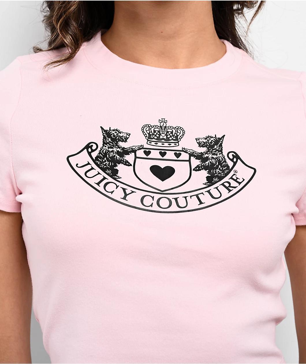 Juicy Couture Scottie Dog Whisper Pink Crop T-Shirt Product Image