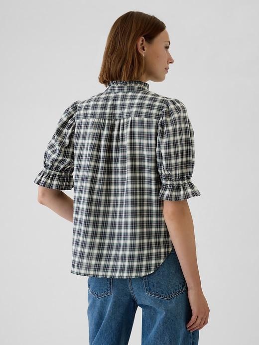Ruffled Puff-Sleeve Shirt Product Image