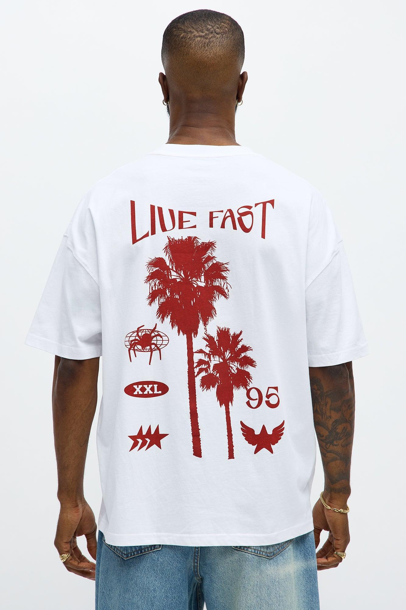 Live Fast Miami Oversized Short Sleeve Tee - White Product Image