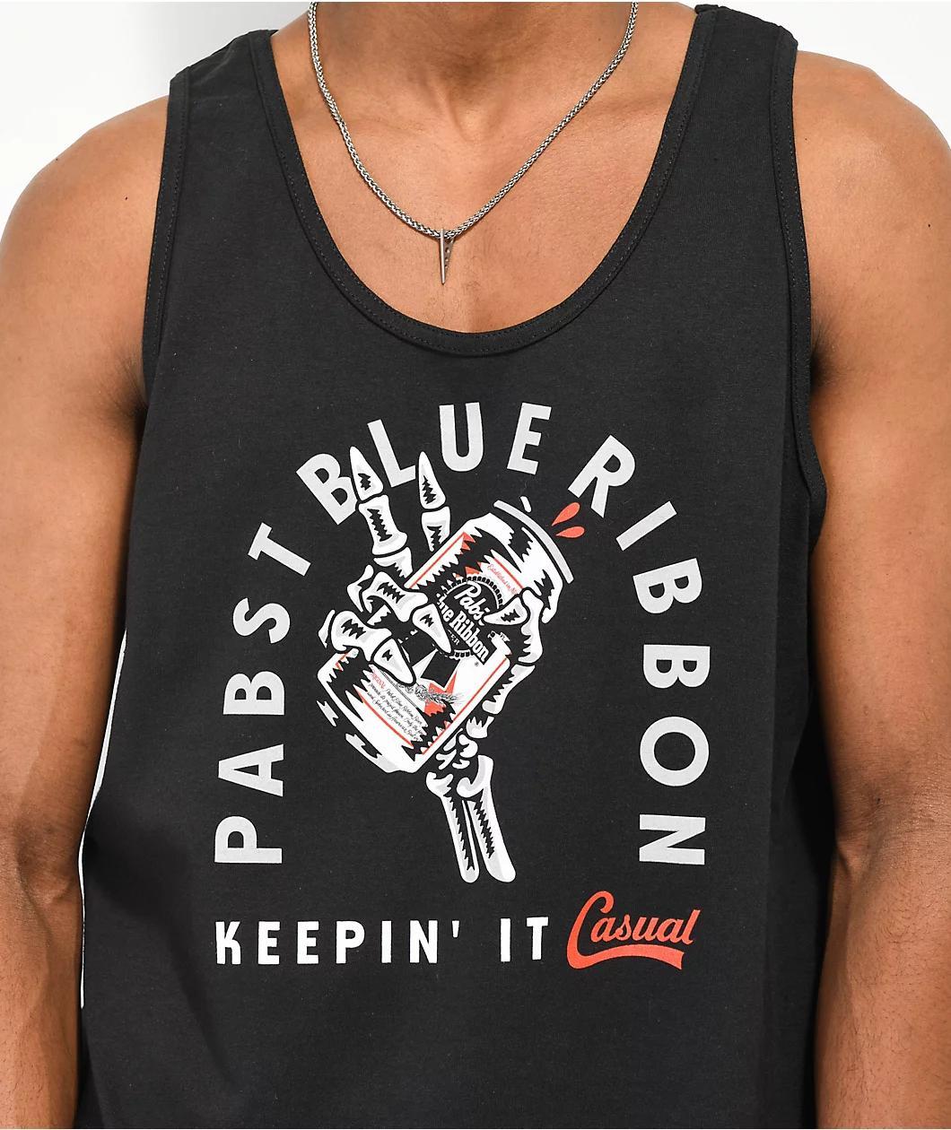 Casual Industrees x Pabst Keepin It Casual Black Tank Top Product Image