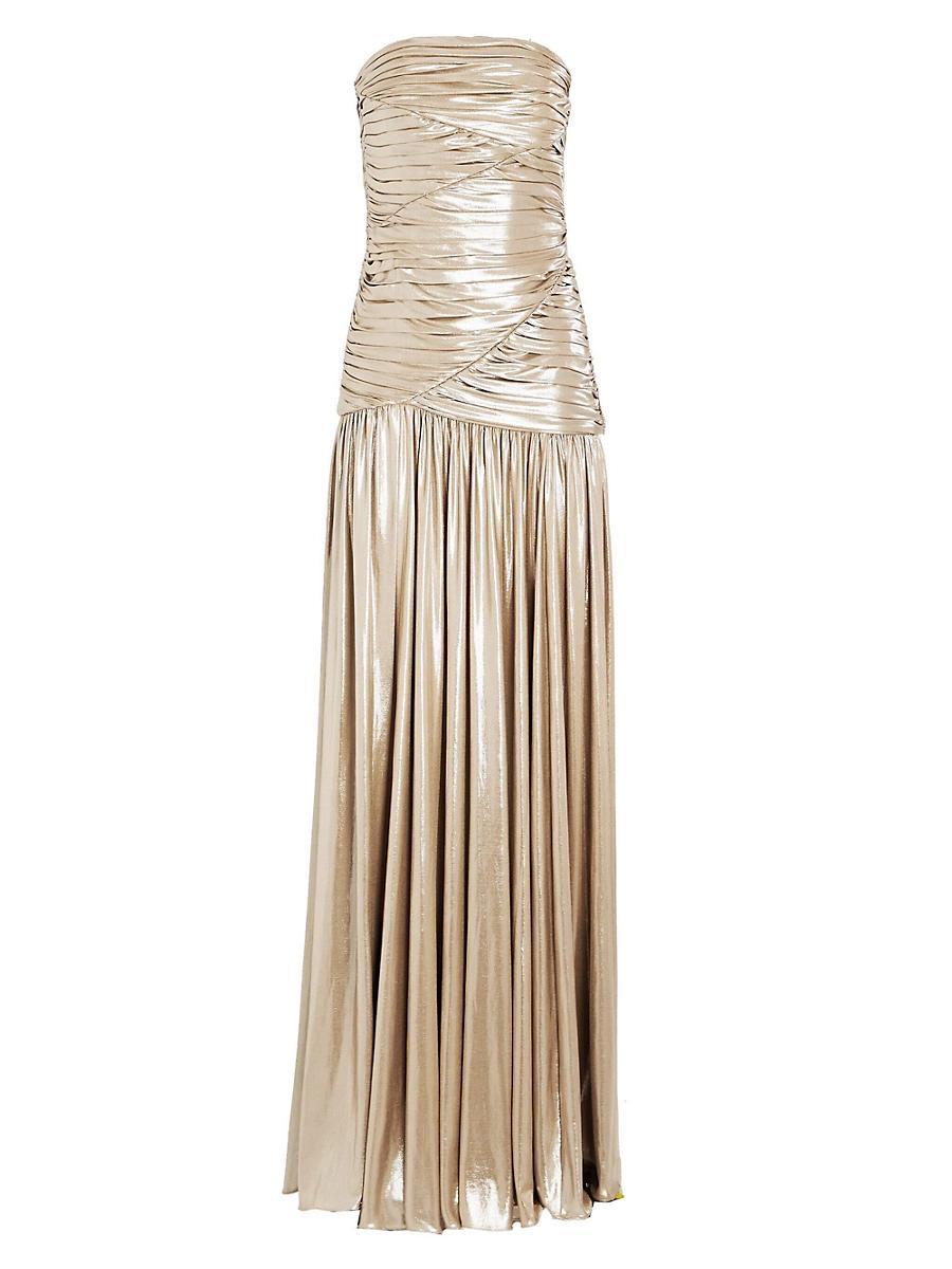 Josie Strapless Lam Slit Gown Product Image