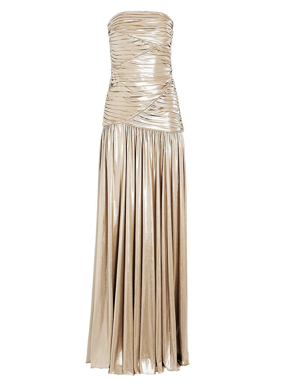 Josie Strapless Lam Slit Gown Product Image