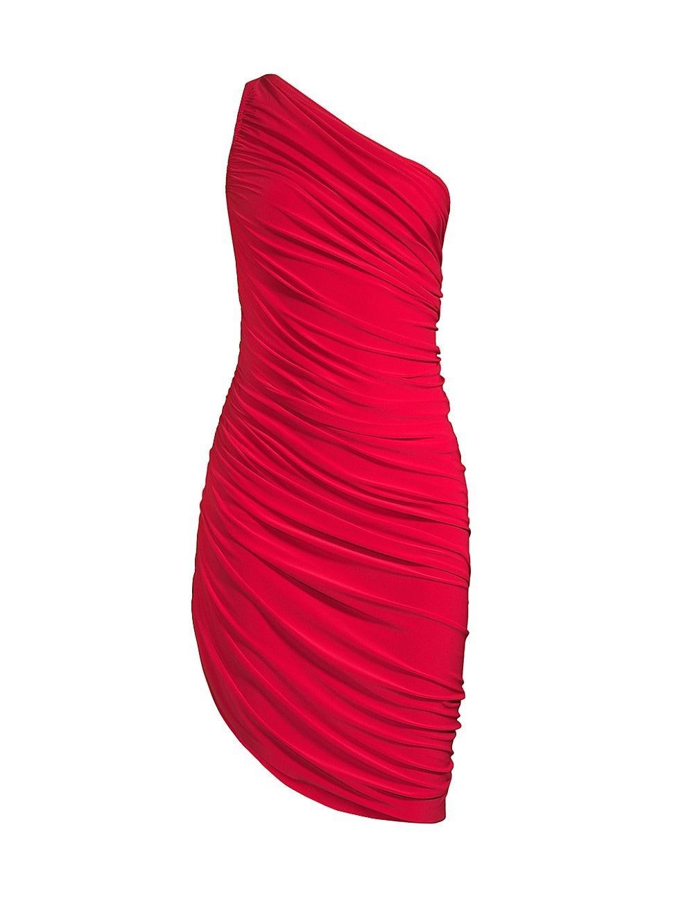 Diana Shirred Asymmetric Mini Dress Product Image
