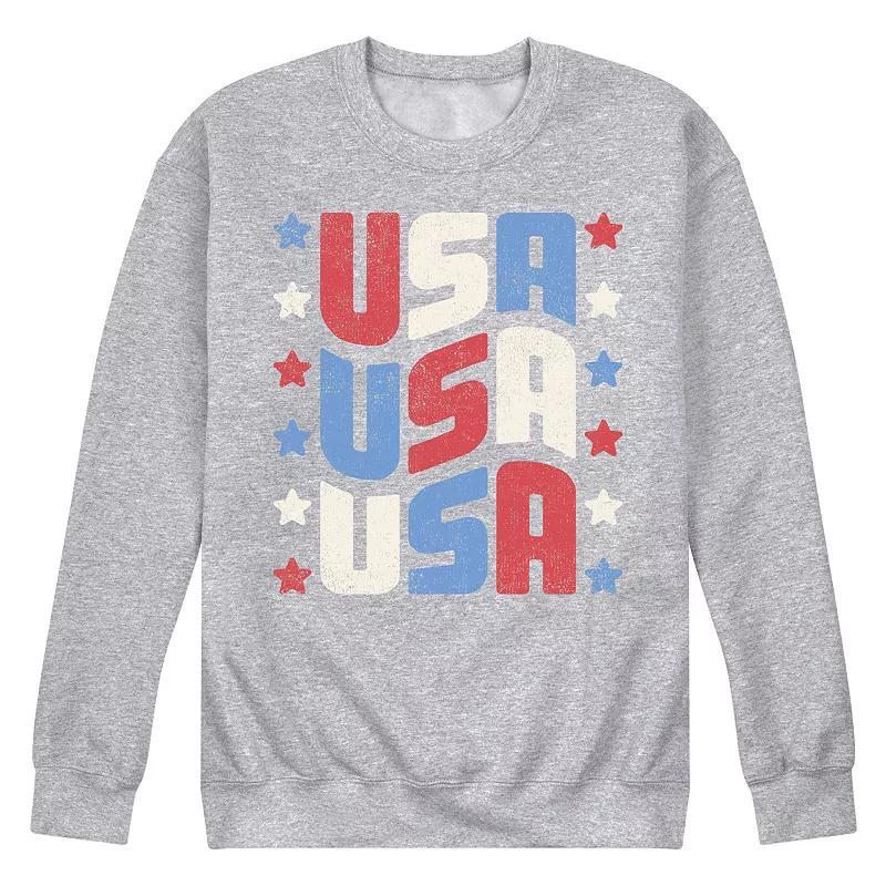 Mens USA Stacked Fleece Sweatshirt Blue Product Image