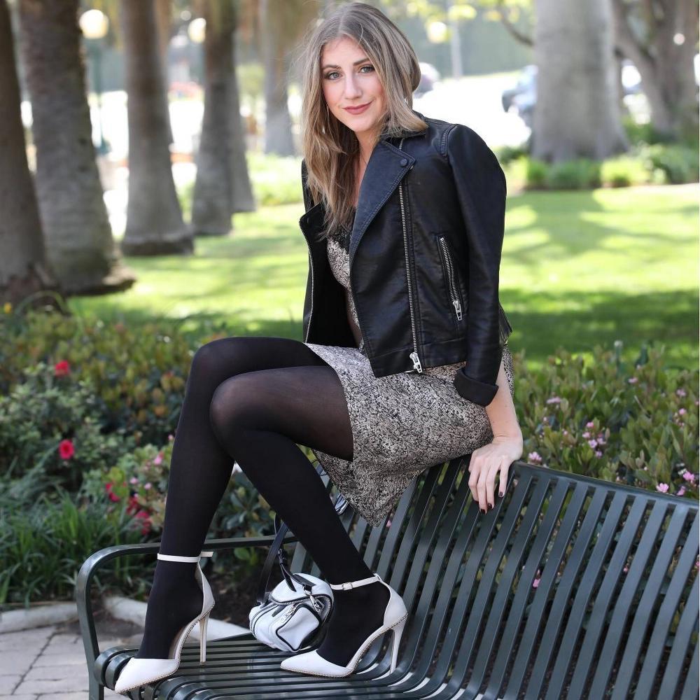Hanes Premium Women's Blackout Tights - Black S: High Waisted, Control Top, Opaque Knit Hosiery Product Image