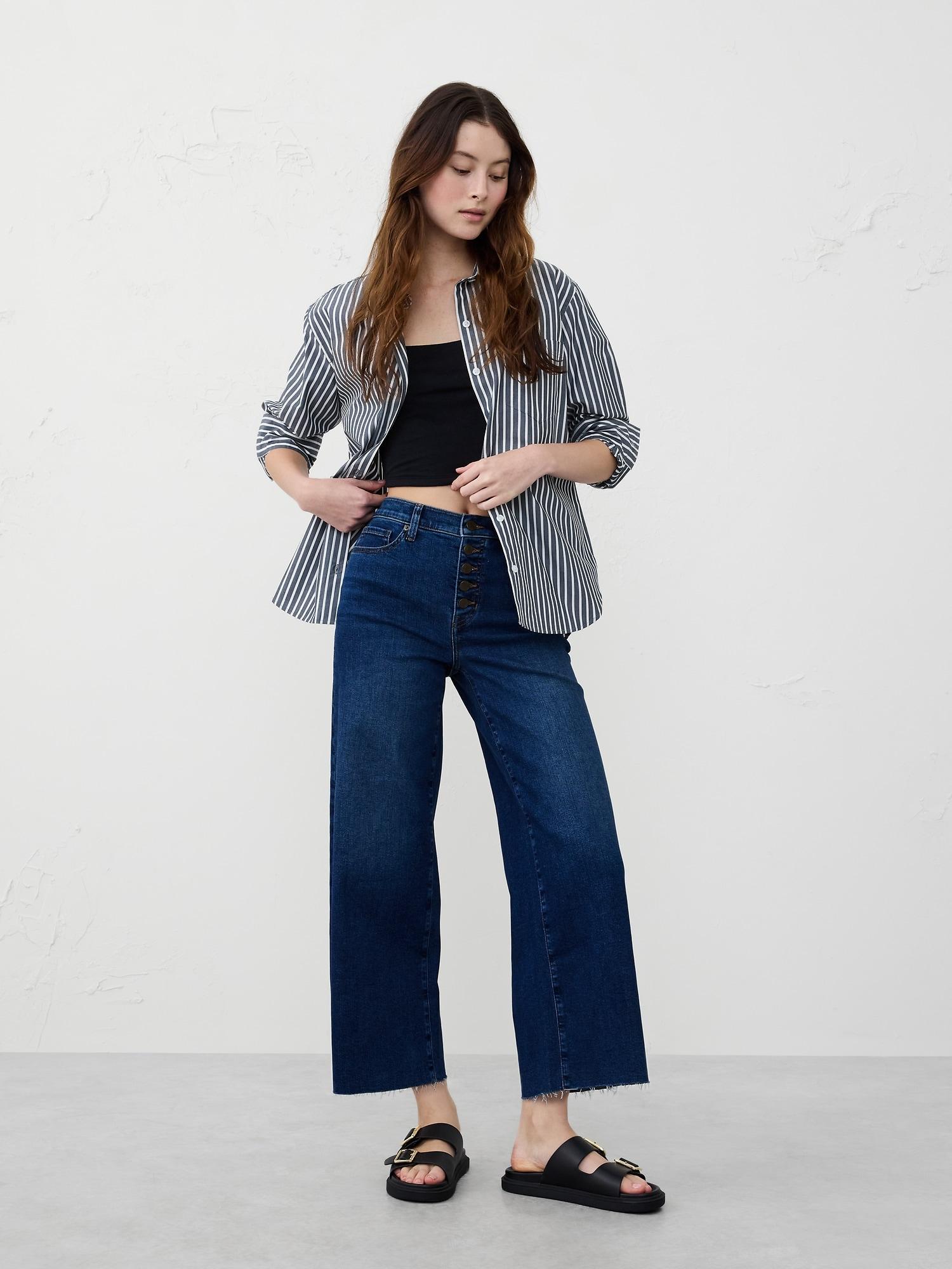 Wide-Leg High-Rise Cropped Jean Product Image