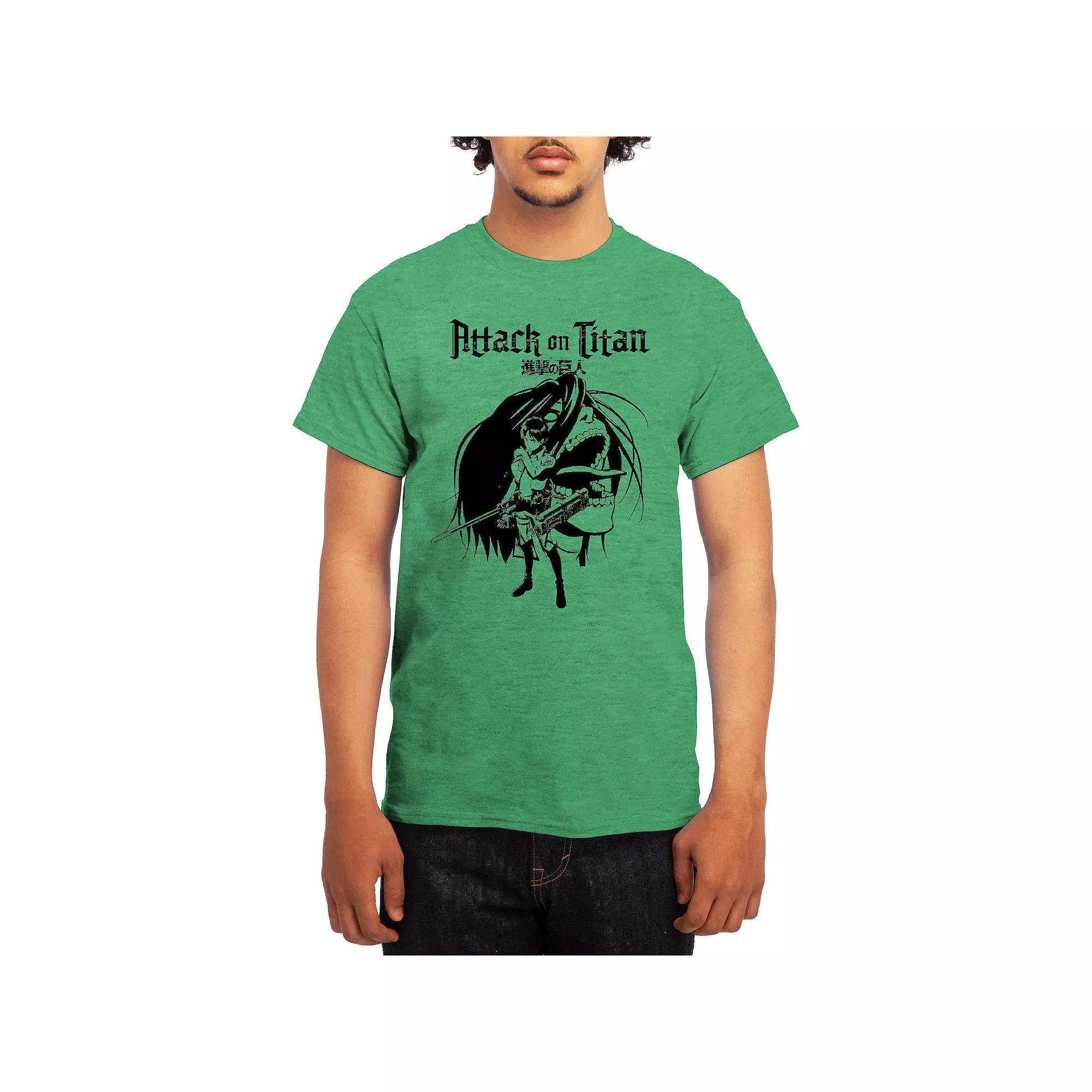Men's Attack on Titan Eren & Titan Tee, Size: Large, White Product Image