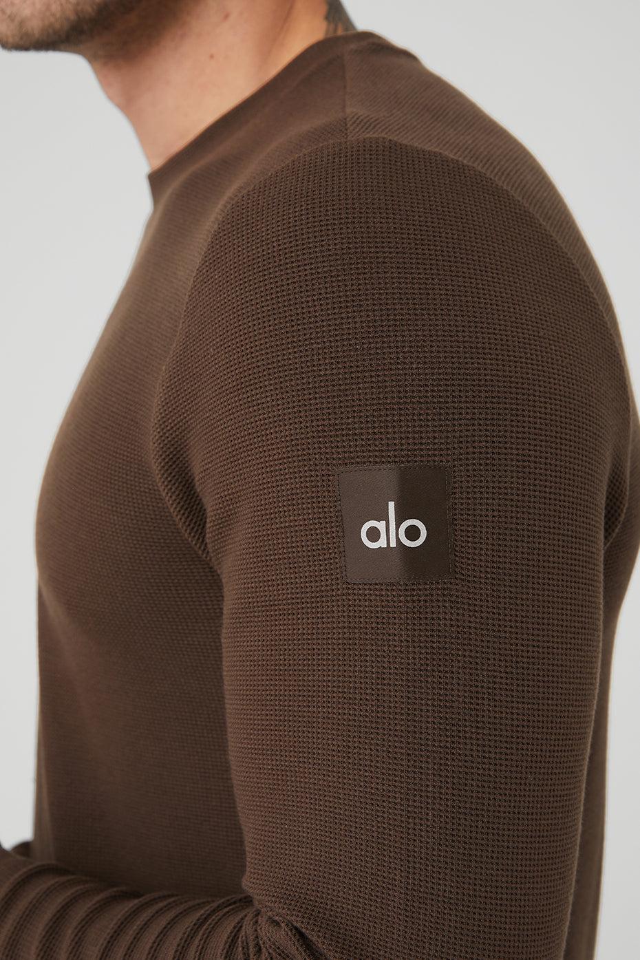 Micro Waffle Fast Break Long Sleeve Tee - Espresso Male Product Image