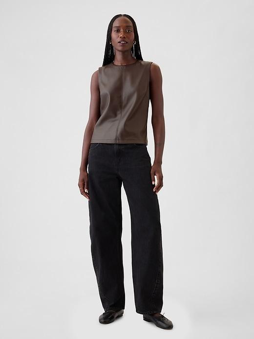 Vegan Leather Shell Tank Product Image